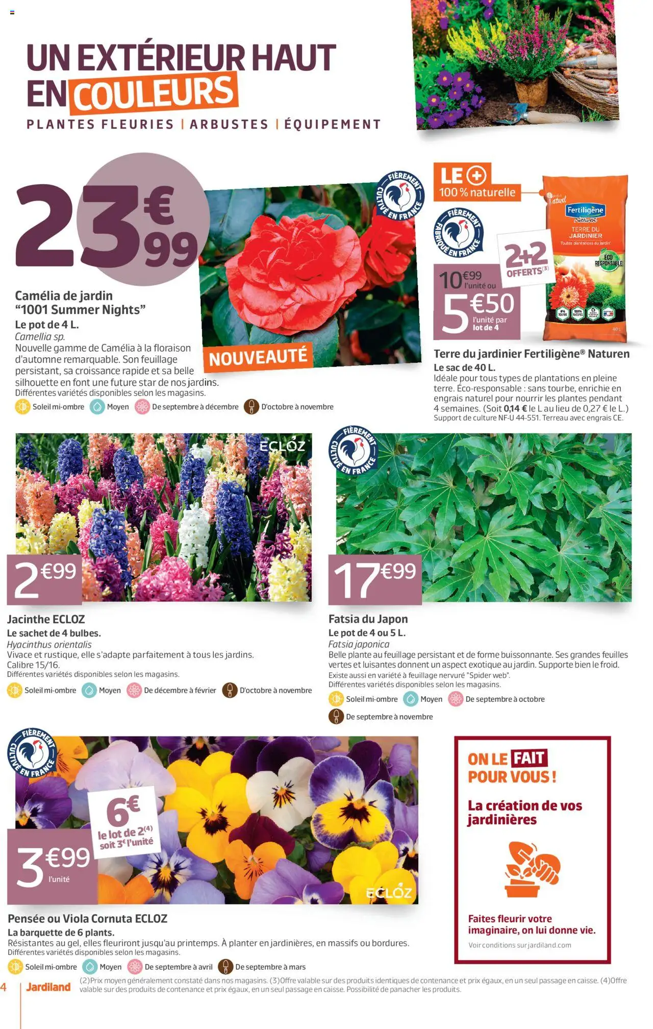 {H1} | Page: 4 | Produits: Camelia, Sac, Plantes, Terreau
