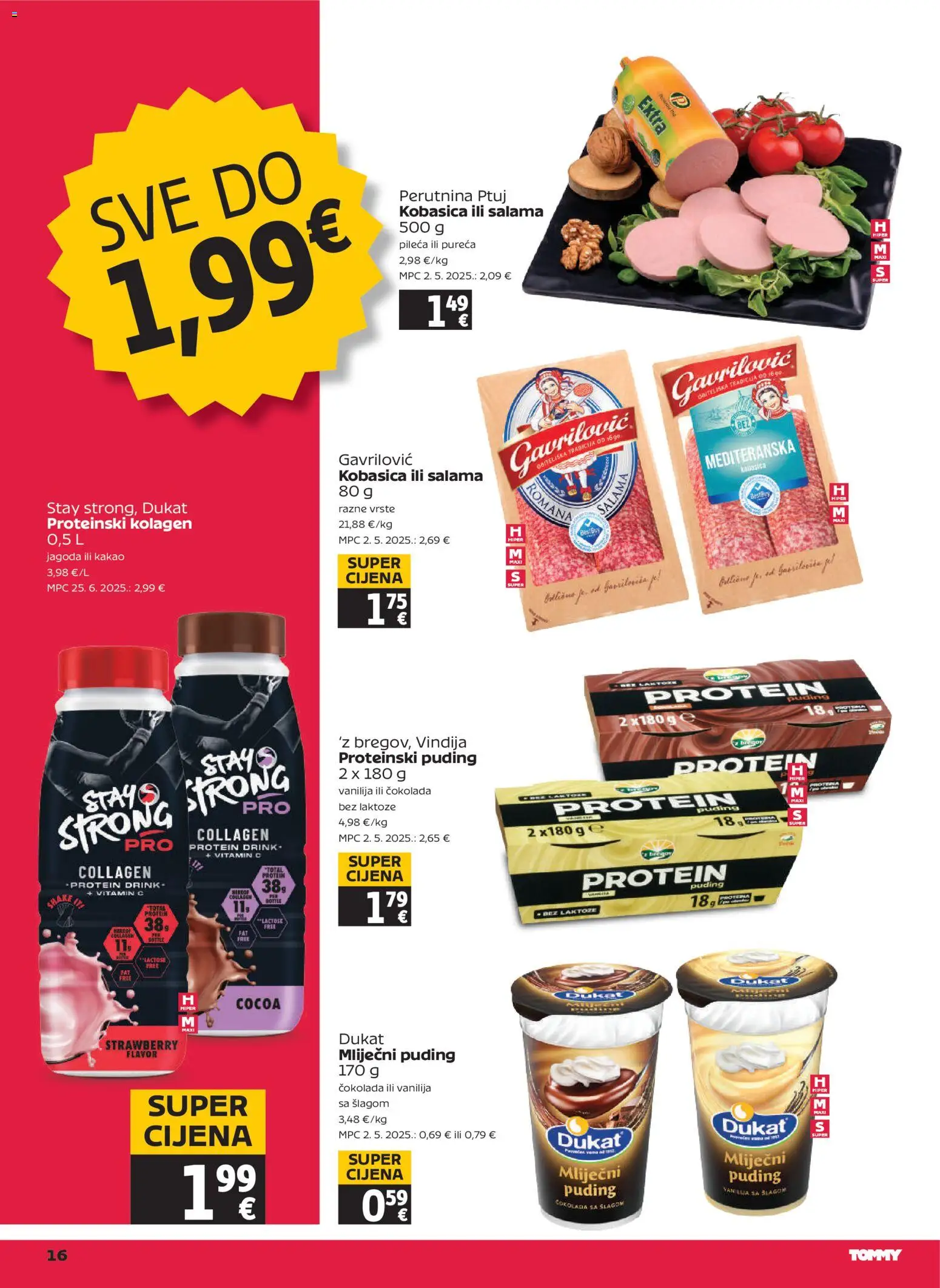 Tommy katalog | vrijedi od 15.01.2026 | Stranica: 16 | Proizvodi: Vindija, Protein puding, Čokolada, Puding
