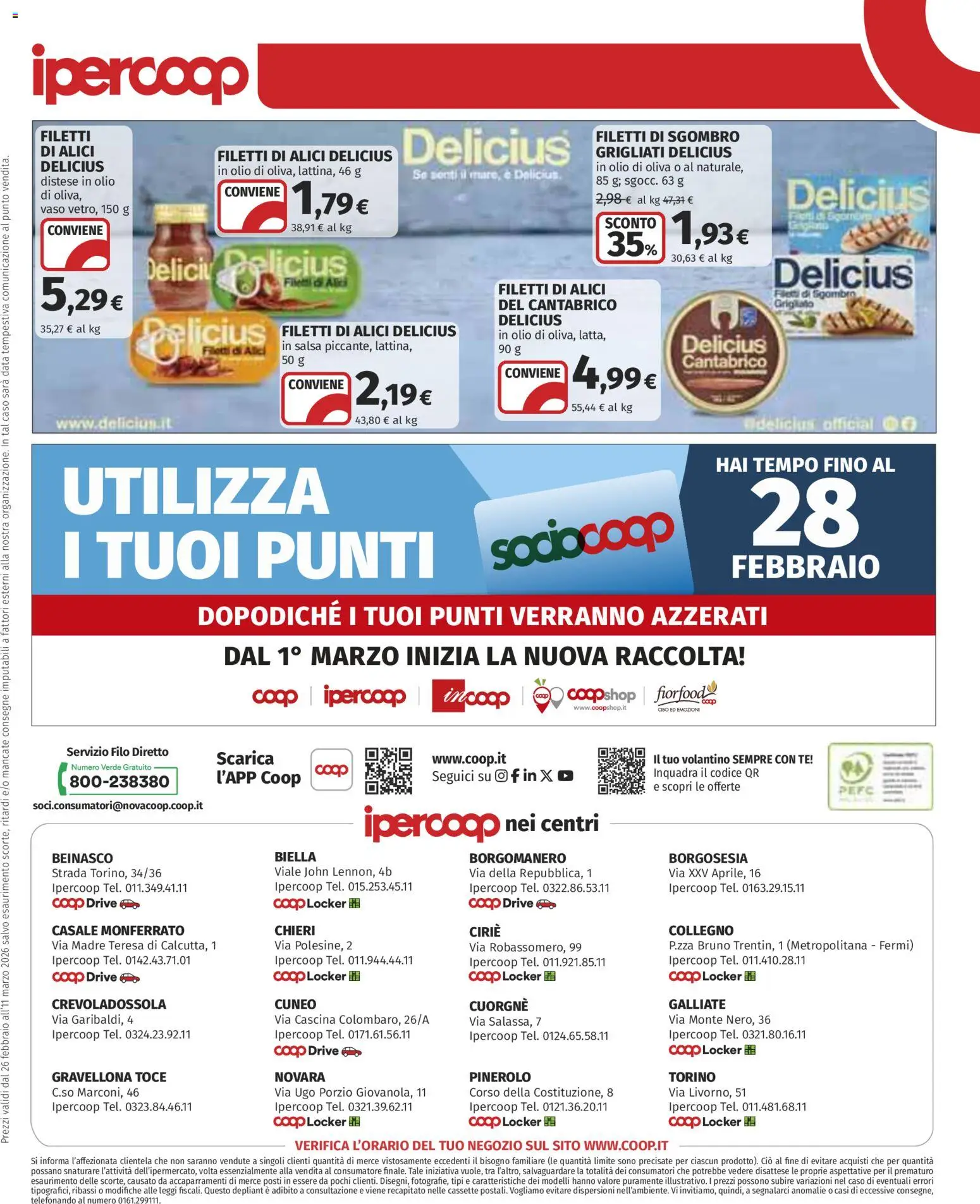 Volantino Ipercoop del 26.02.2026 | Pagina: 31 | Prodotti: Salsa, Olio, Sgombro, Vaso