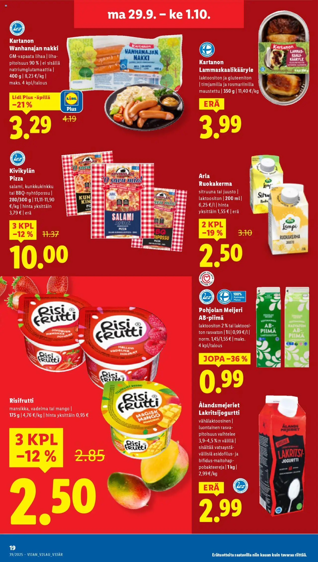 Lidl tarjoukset - Helsinki – voimassa 25.09.2025 alkaen | Sivu: 28 | Tuotteet: Vadelma, Salami, Pizza, Lakritsi
