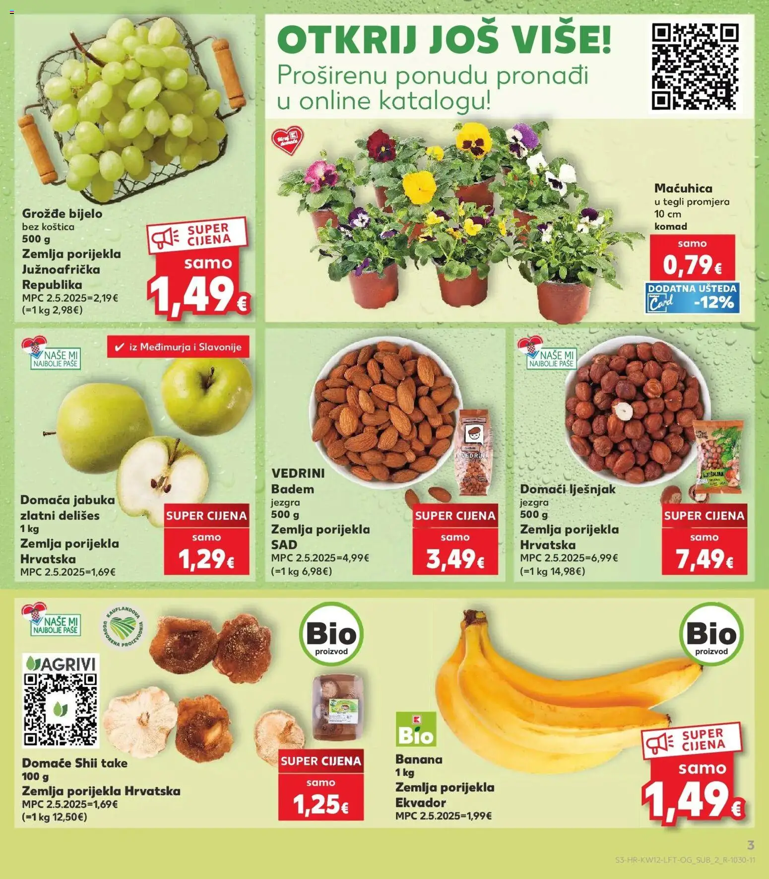 Kaufland katalog | vrijedi od 17.03.2026 | Stranica: 3 | Proizvodi: Lješnjak, Badem, Grožđe, Jabuka