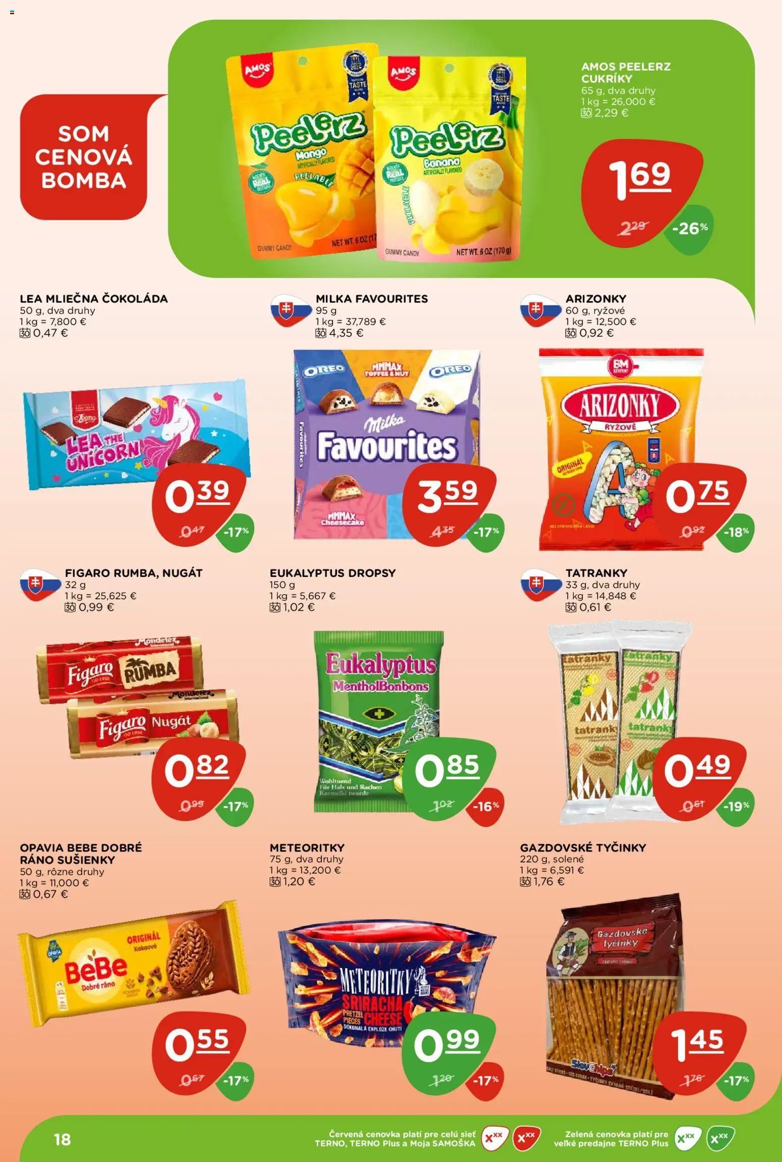 Nové Terno akcie – leták je platný od 19.02.2026 | Strana: 18 | Produkty: BeBe Dobré ráno, Čokoláda, Milka, Mango