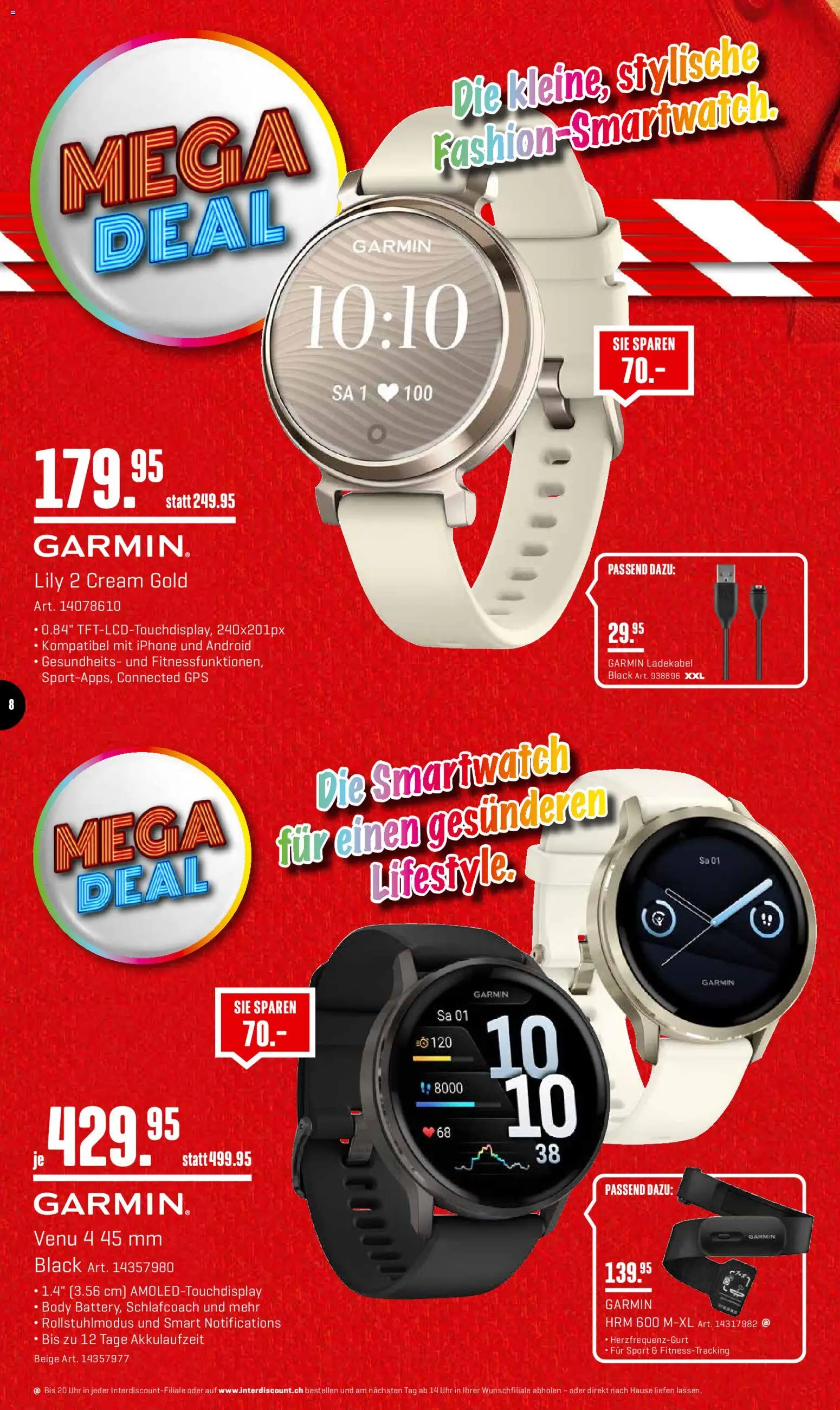 Interdiscount Aktionen – gültig ab 26.01.2026 | Seite: 8 | Produkte: Ladekabel, Uhr, Smartwatch, Iphone