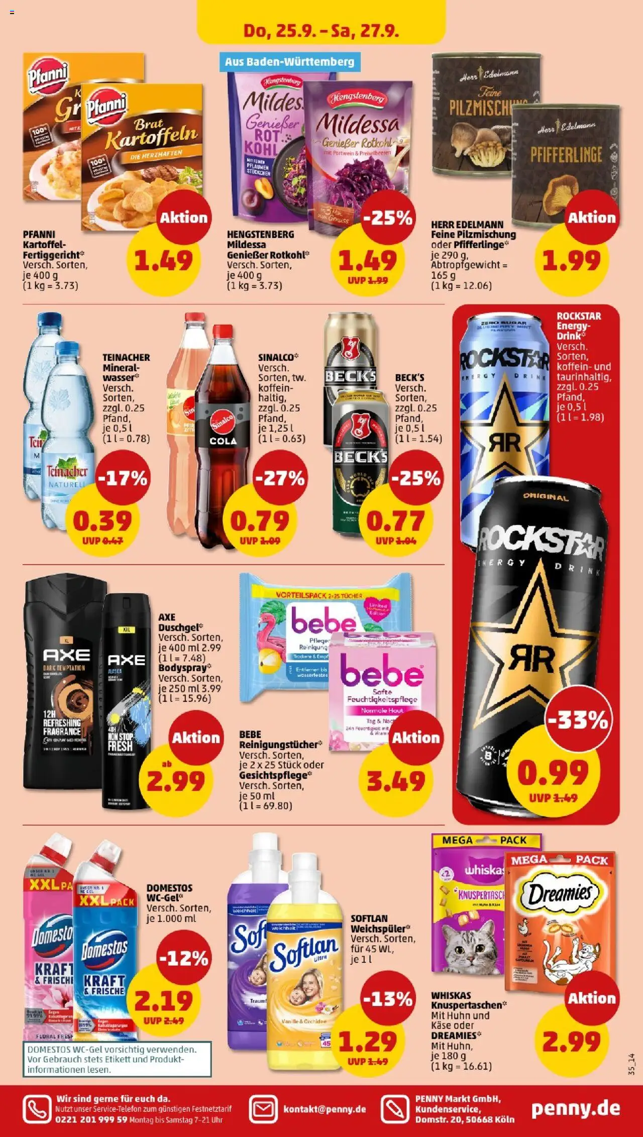 Penny - Baden-Württemberg – gültig ab 22.09.2025 | Seite: 37 | Produkte: Sinalco, Kartoffeln, Wasser, Uhr