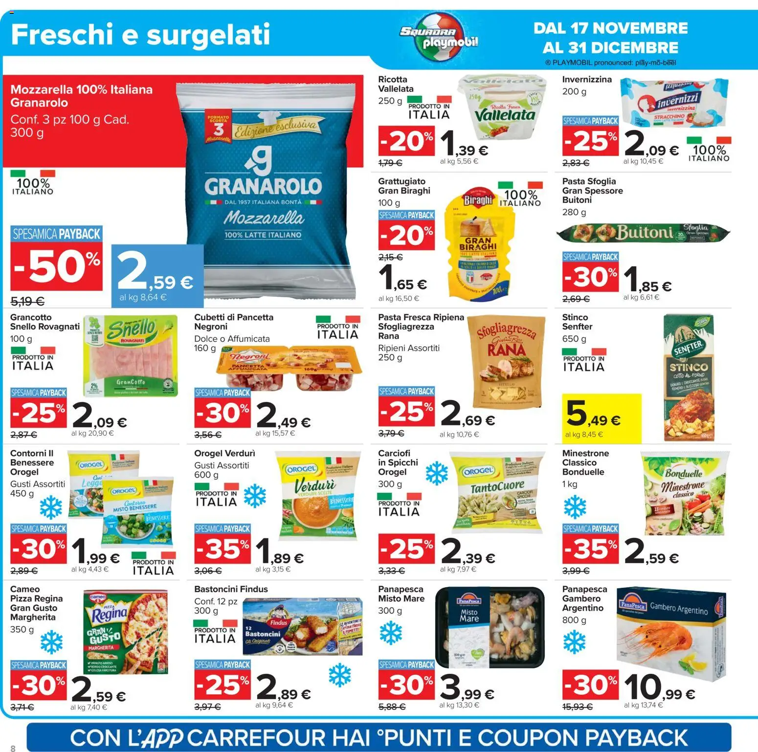Volantino Carrefour del 02.12.2025 | Pagina: 8 | Prodotti: Pizza, Mozzarella, The, Stracchino
