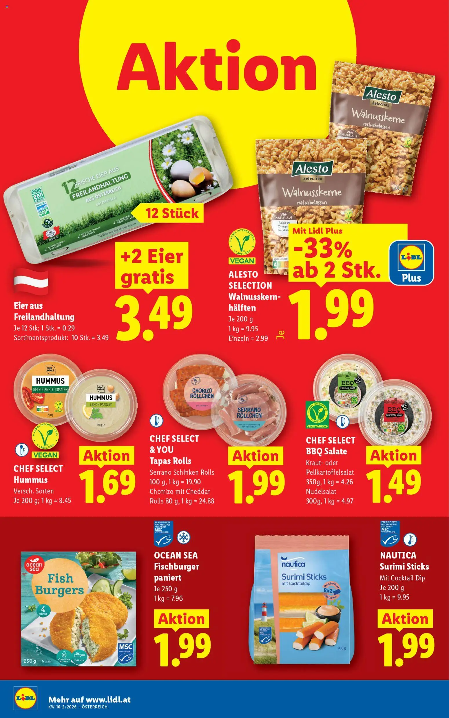 Lidl Flugblatt - Oberpullendorf, Güssing, Oberwart gültig ab 16.04.2026 | Seite: 14 | Produkte: Kraut, Eier, Schinken, Tomaten
