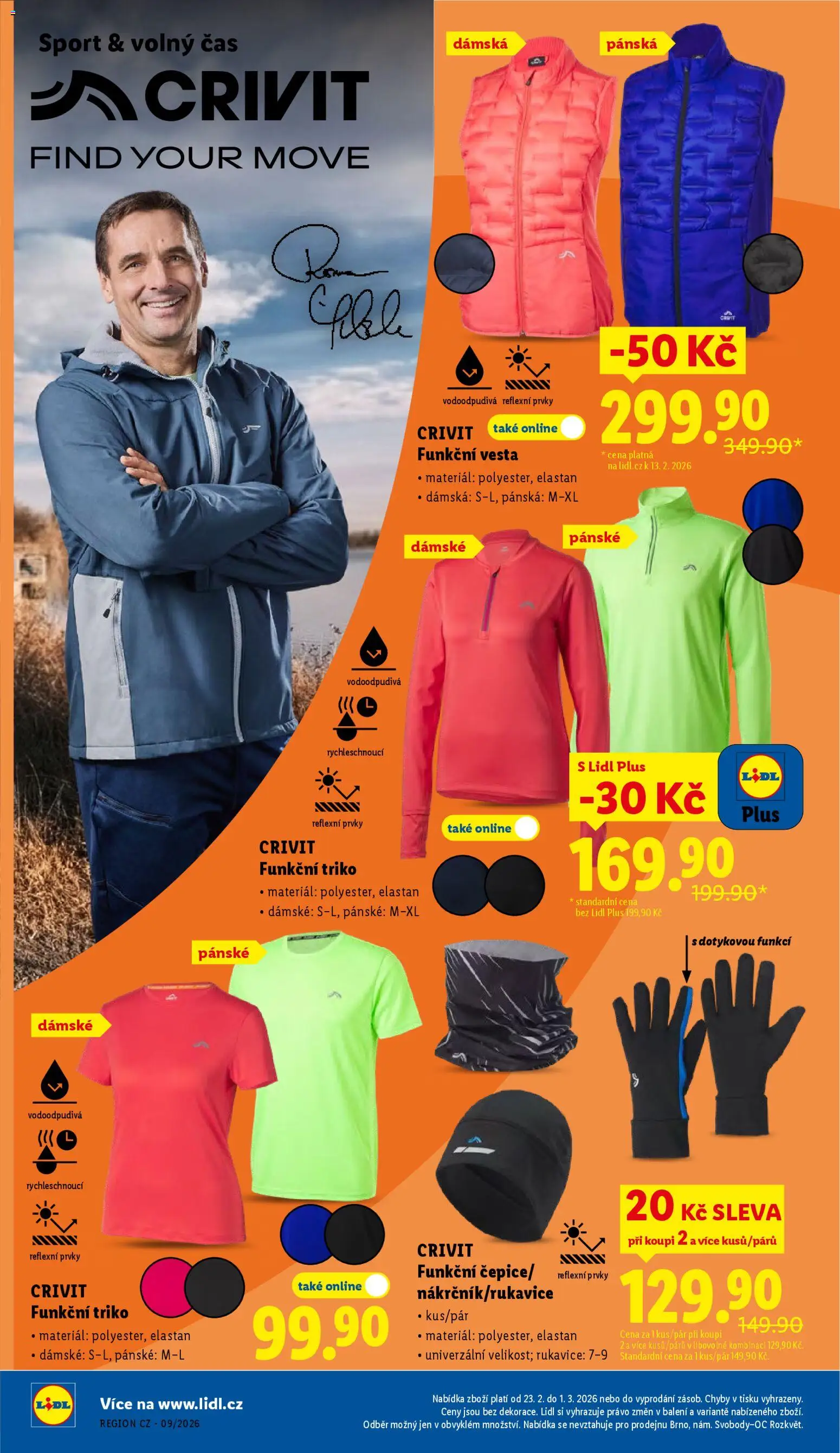 Lidl leták - Spotřební zboží od 23.02.2026 | Strana: 10 | Produkty: Vesta, Rukavice, Funkční triko