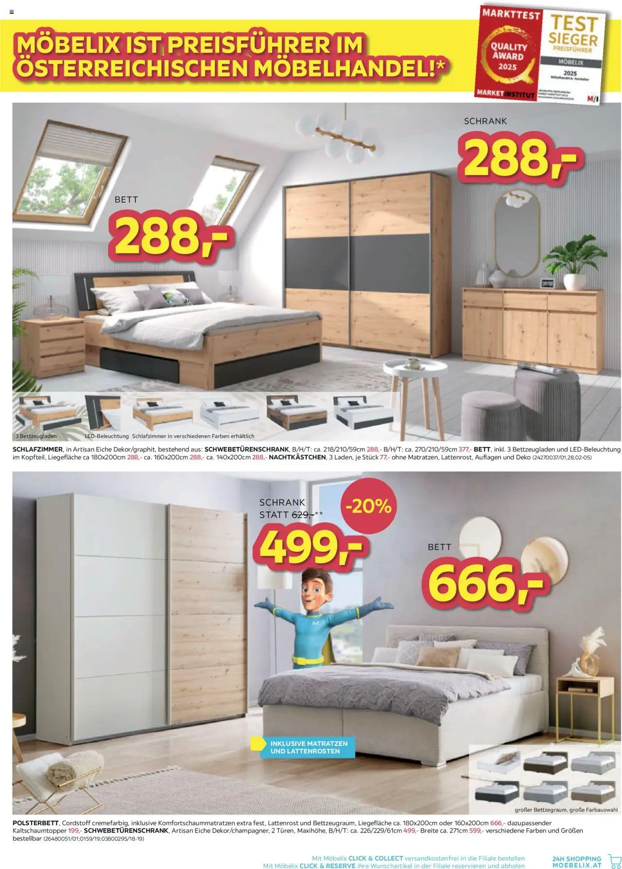Möbelix Angebote gültig ab 12.08.2025 | Seite: 5 | Produkte: Bett, Lattenrost, Schrank