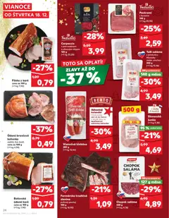Kaufland SK Akciós újság - amely érvényes a következő dátumtól: 18.12.2025 | Oldal: 24 | Termékek: Pastrami
