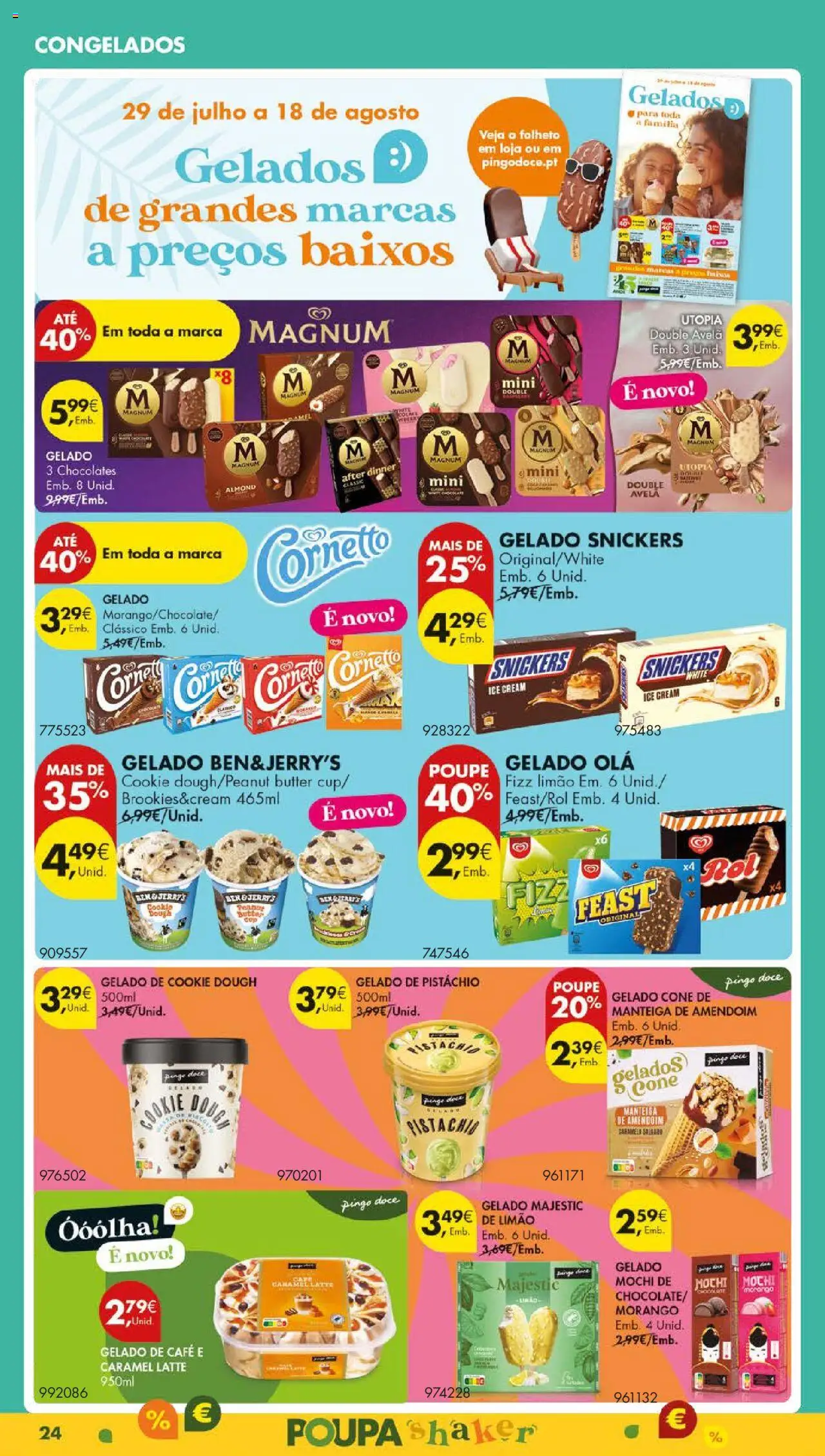 Pingo Doce folheto │ válido de 05.08.2025 | Página: 28 | Produtos: Manteiga de amendoim, Chocolates, Gelado, Manteiga