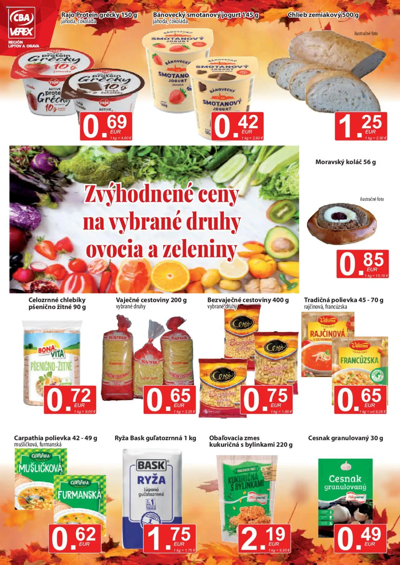Nové CBA Verex akcie – leták je platný od 16.10.2025 | Strana: 6 | Produkty: Chlieb, Koláč, Čokoláda, Cesnak