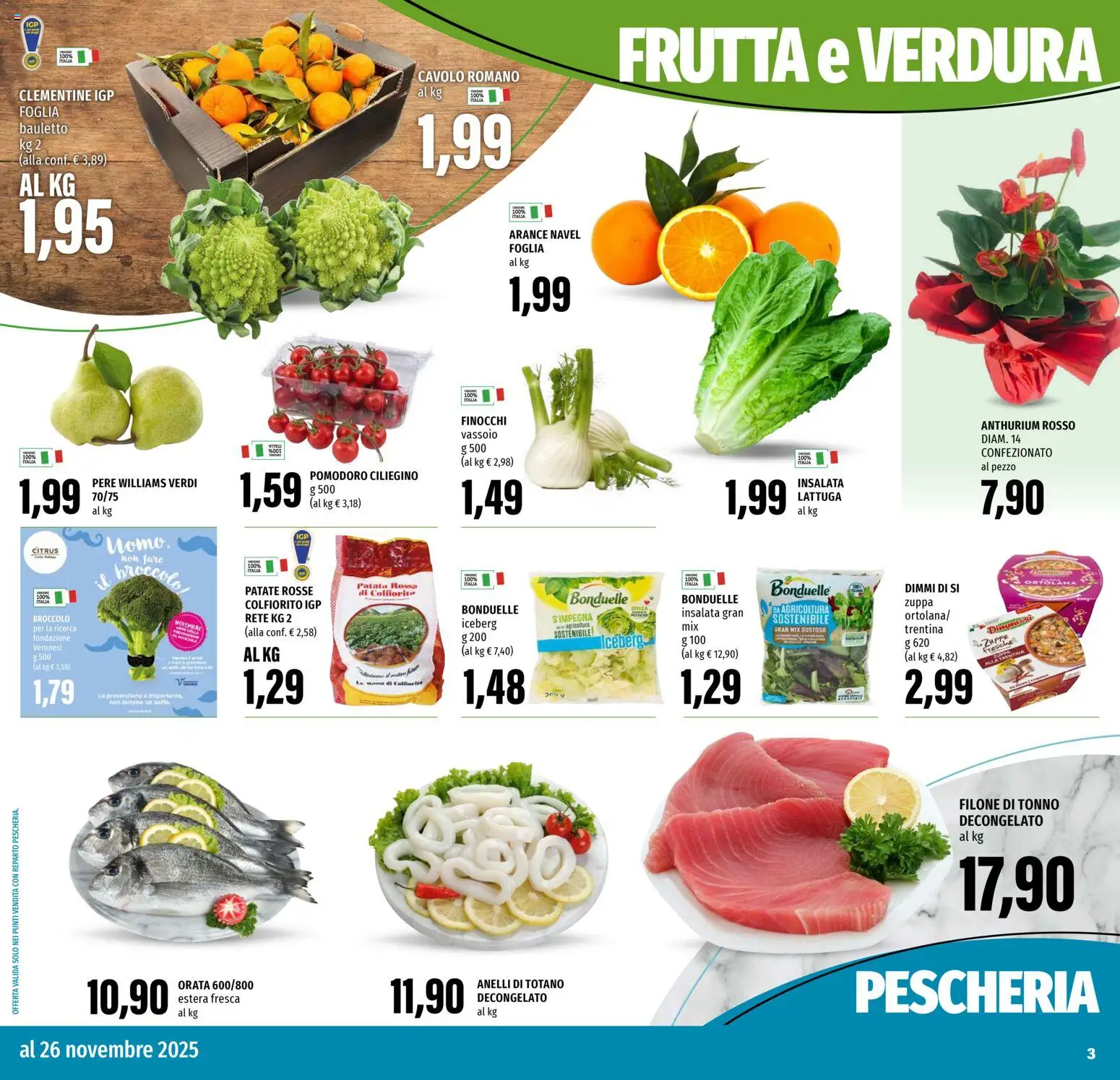 Volantino EMI del 13.11.2025 | Pagina: 3 | Prodotti: Insalata, Frutta, Pomodoro, Finocchi