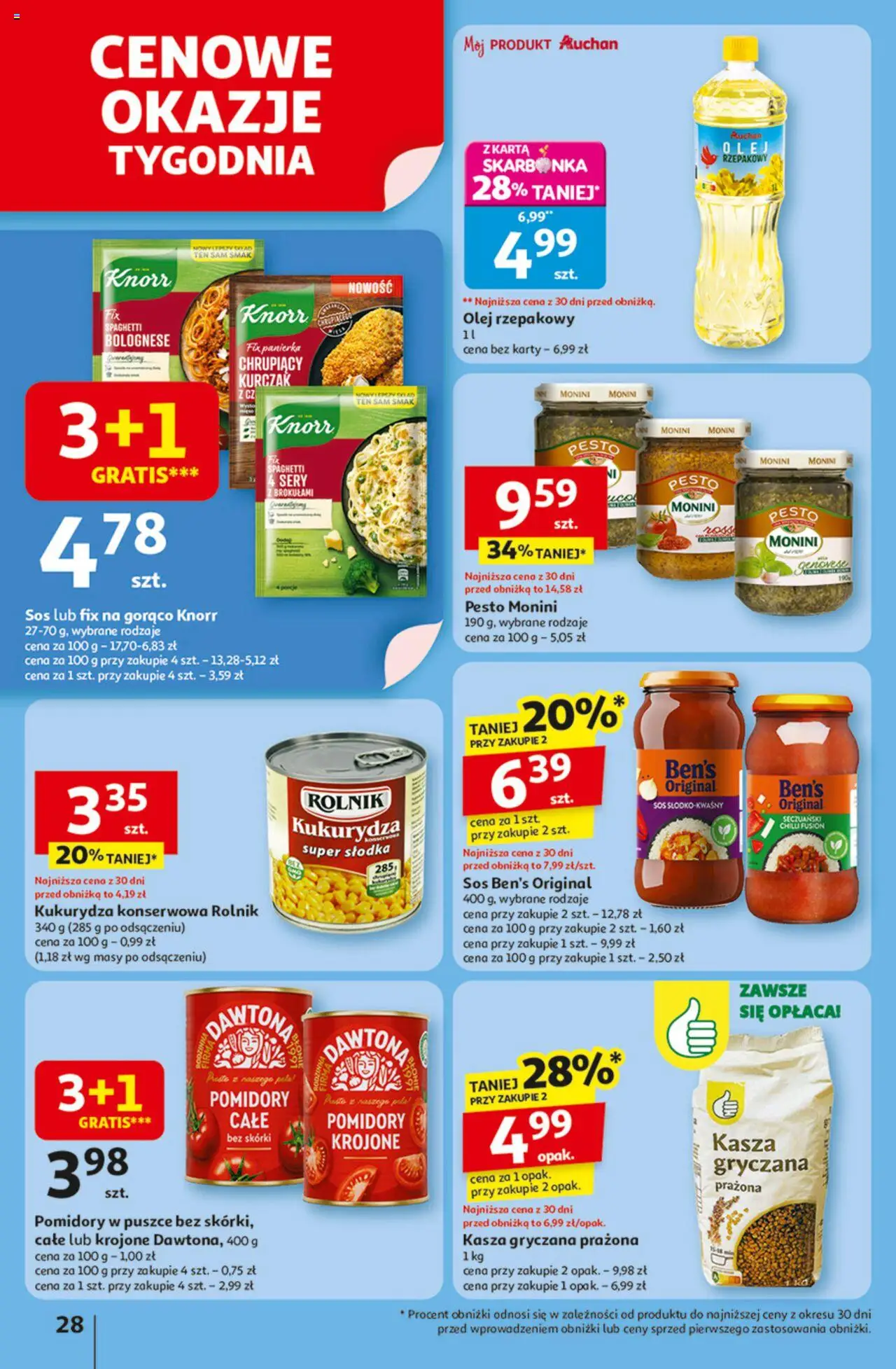 Auchan Gazetka - Odlotowe ceny na start szkoły Hipermarket od 28.08.2025 | Strona: 28 | Produkty: Karta, Pesto, Sery, Pomidory