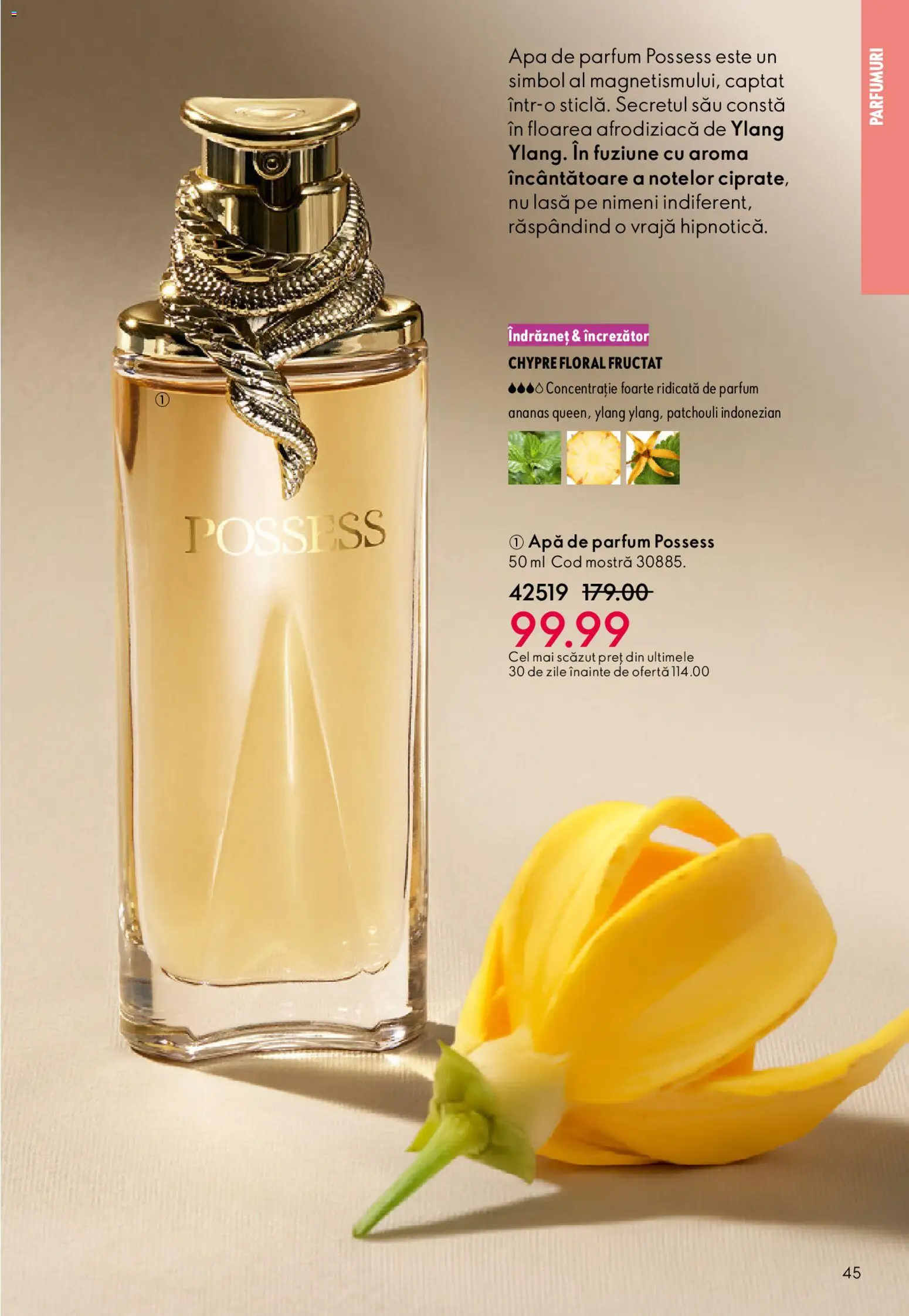 Noul catalog Oriflame – valabil de la 27.05.2026 | Pagină: 45 | Produse: Apă de parfum, Parfum, Ananas, Apă