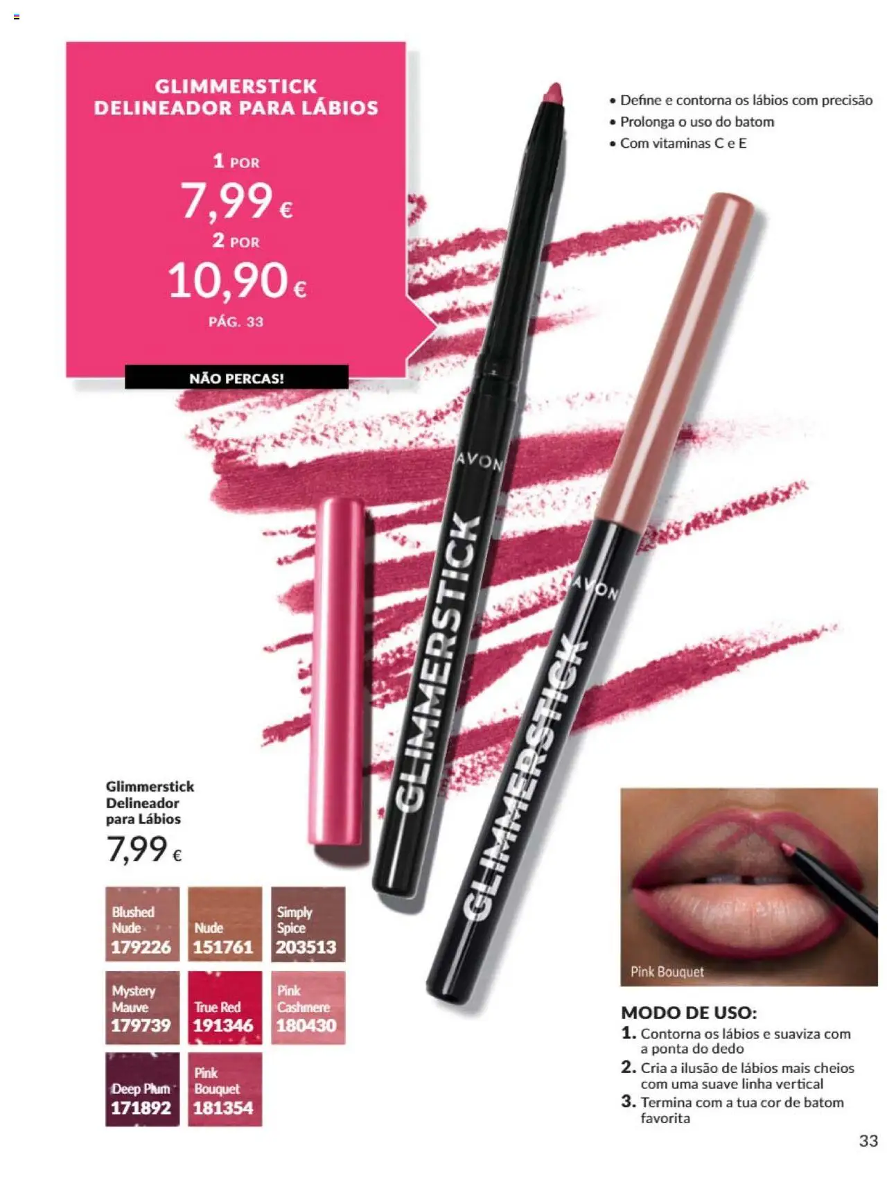 Catálogo Avon Campanha 6 │ válido de 01.06.2025 | Página: 33 | Produtos: Delineador, Batom