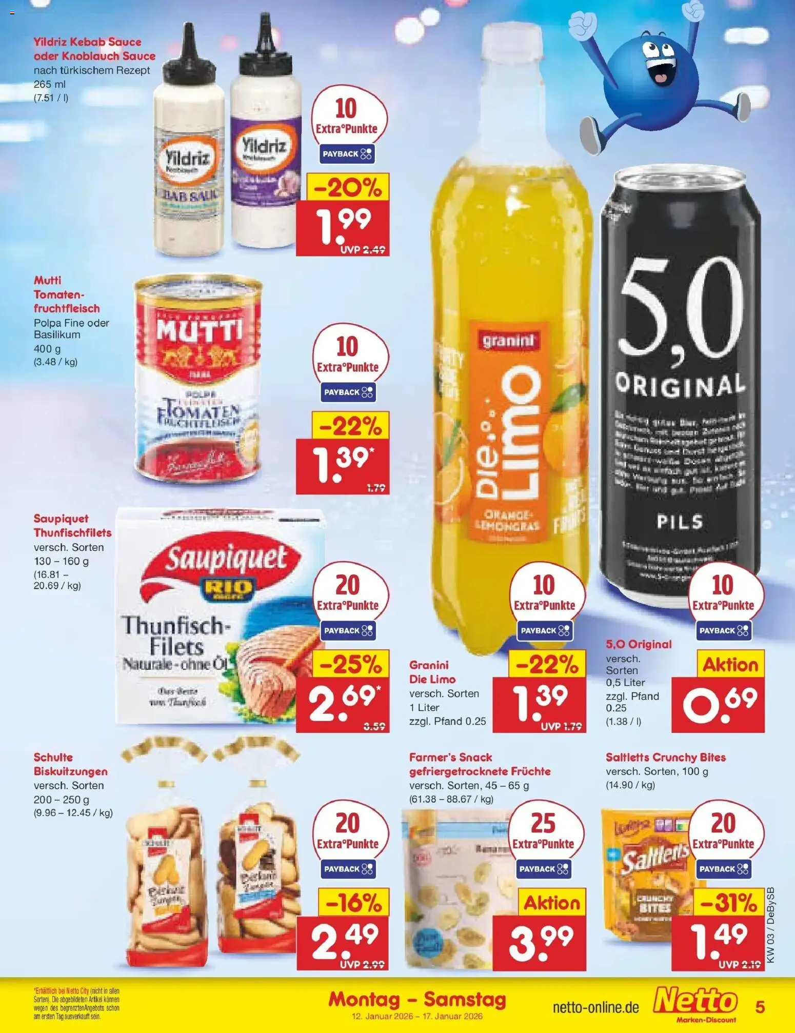 Netto Marken-Discount prospekt Thierhaupten	 – gültig ab 12.01.2026 | Seite: 5 | Produkte: Thunfisch, Pils, Knoblauch, Granini