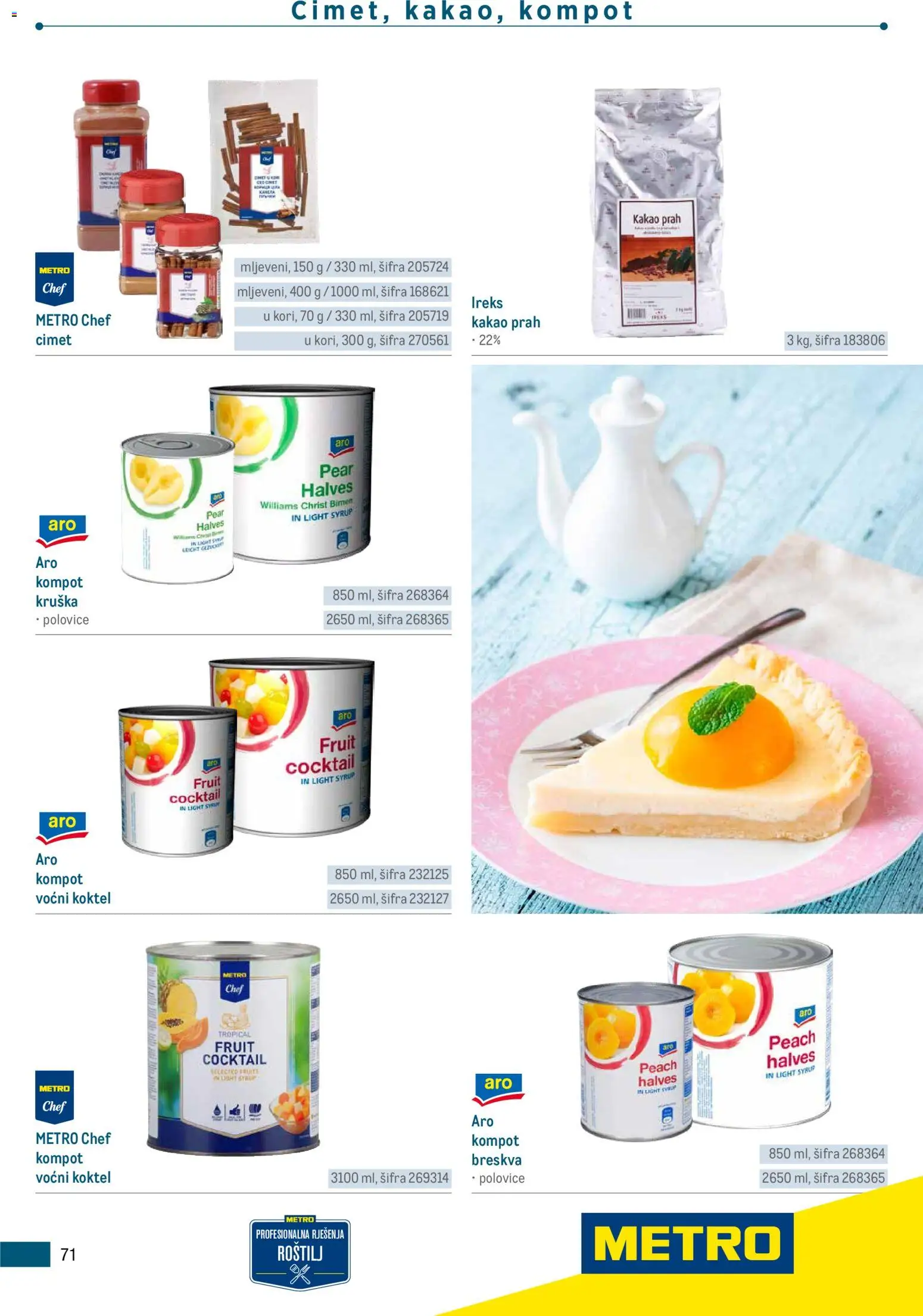 Metro katalog | vrijedi od 05.03.2026 | Stranica: 71 | Proizvodi: Breskva, Kruška, Kakao, Kompot