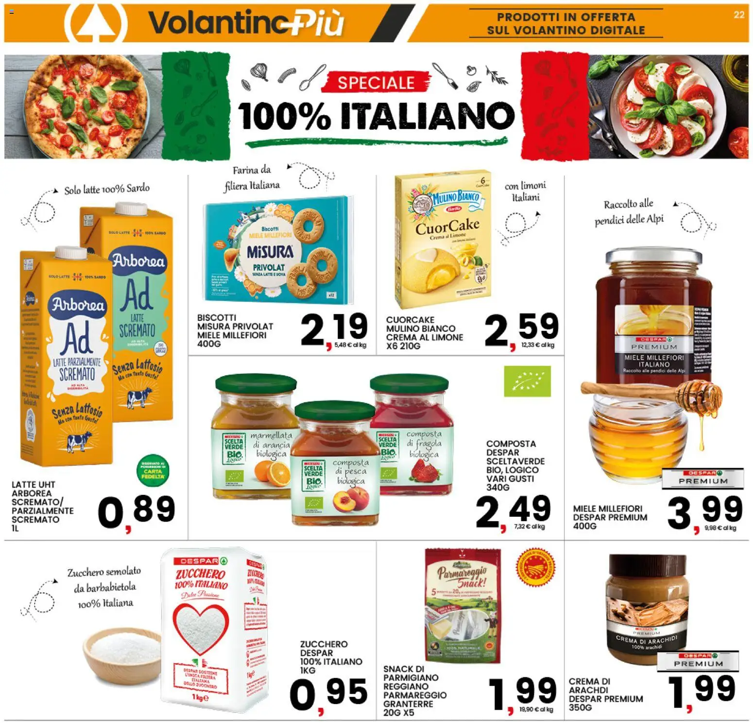 Volantino Interspar del 16.03.2026 | Pagina: 22 | Prodotti: Biscotti, Barbabietola, Arancia, Zucchero semolato