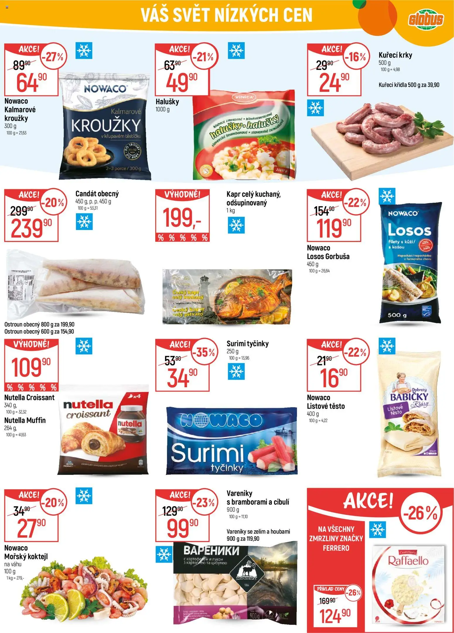 Globus leták - Opava od 29.10.2025 | Strana: 21 | Produkty: Losos, Surimi tyčinky, Kapr, Halušky