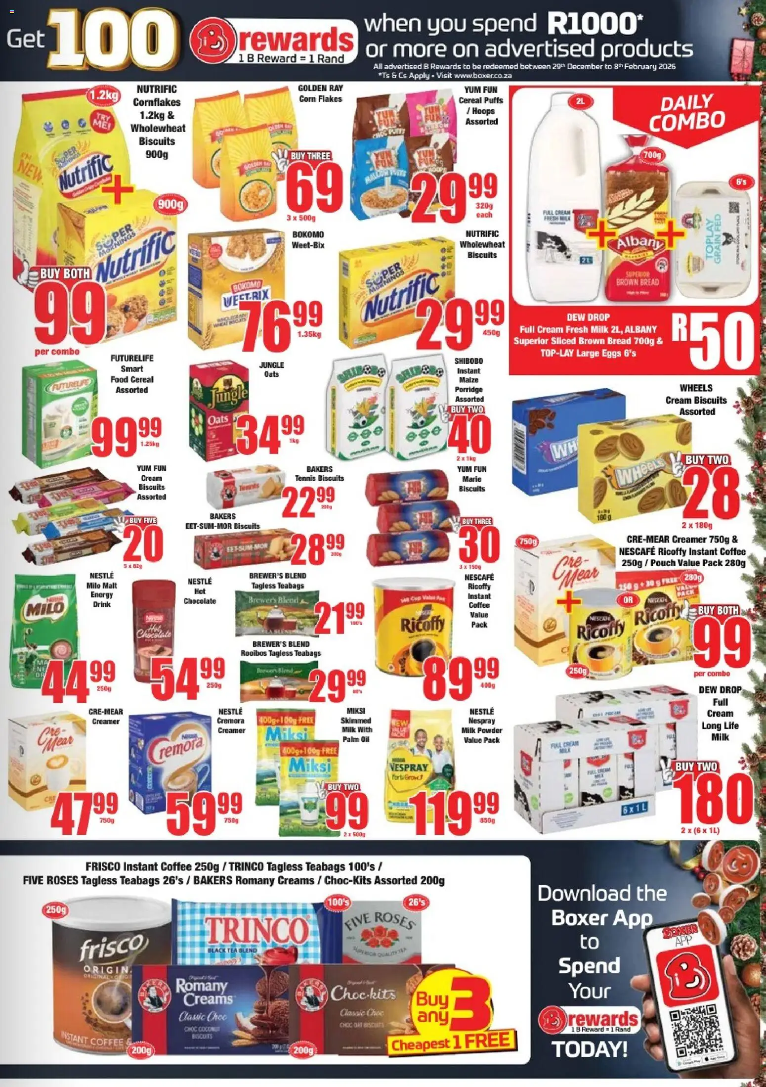 New Boxer catalogue – valid from 17.12.2025 | Page: 5 | Products: Milk, Eggs, Cream, Flakes