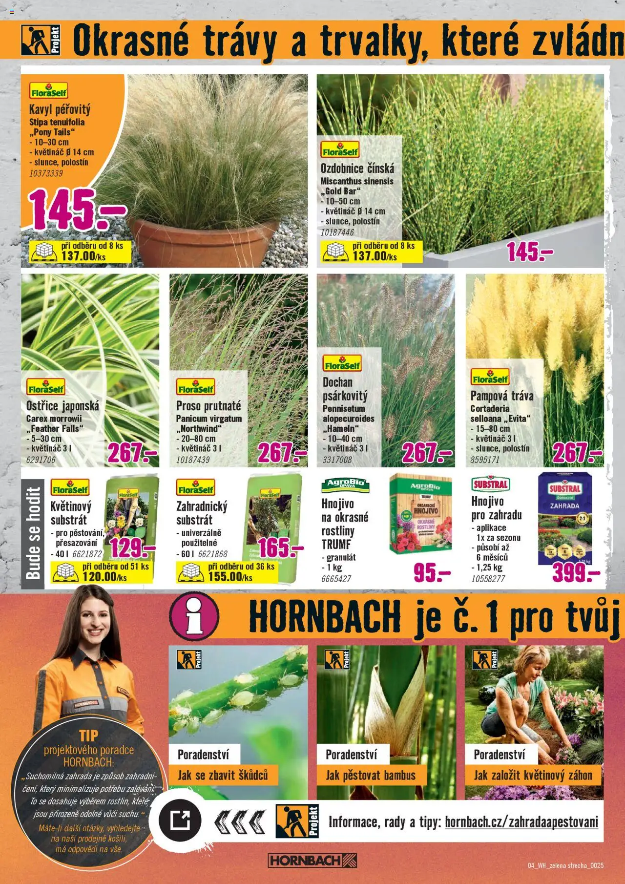 HORNBACH leták - Zelená střecha od 06.08.2025 | Strana: 4 | Produkty: Substrát, Rostliny, Hnojivo, Květináč
