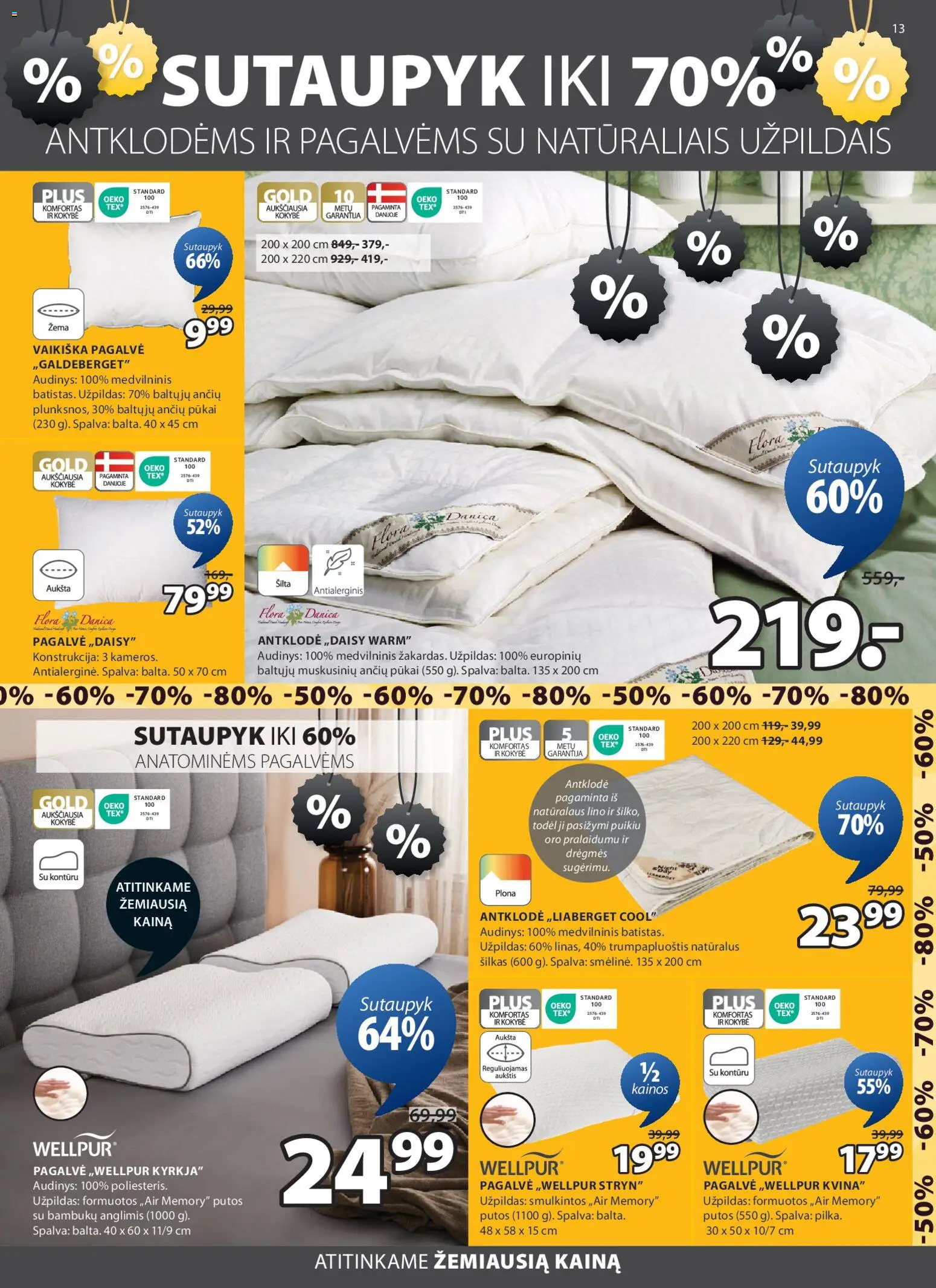 JYSK akcijos nuo 03.02.2026 | Puslapis: 14 | Prekių: Pagalvė, Antklodė