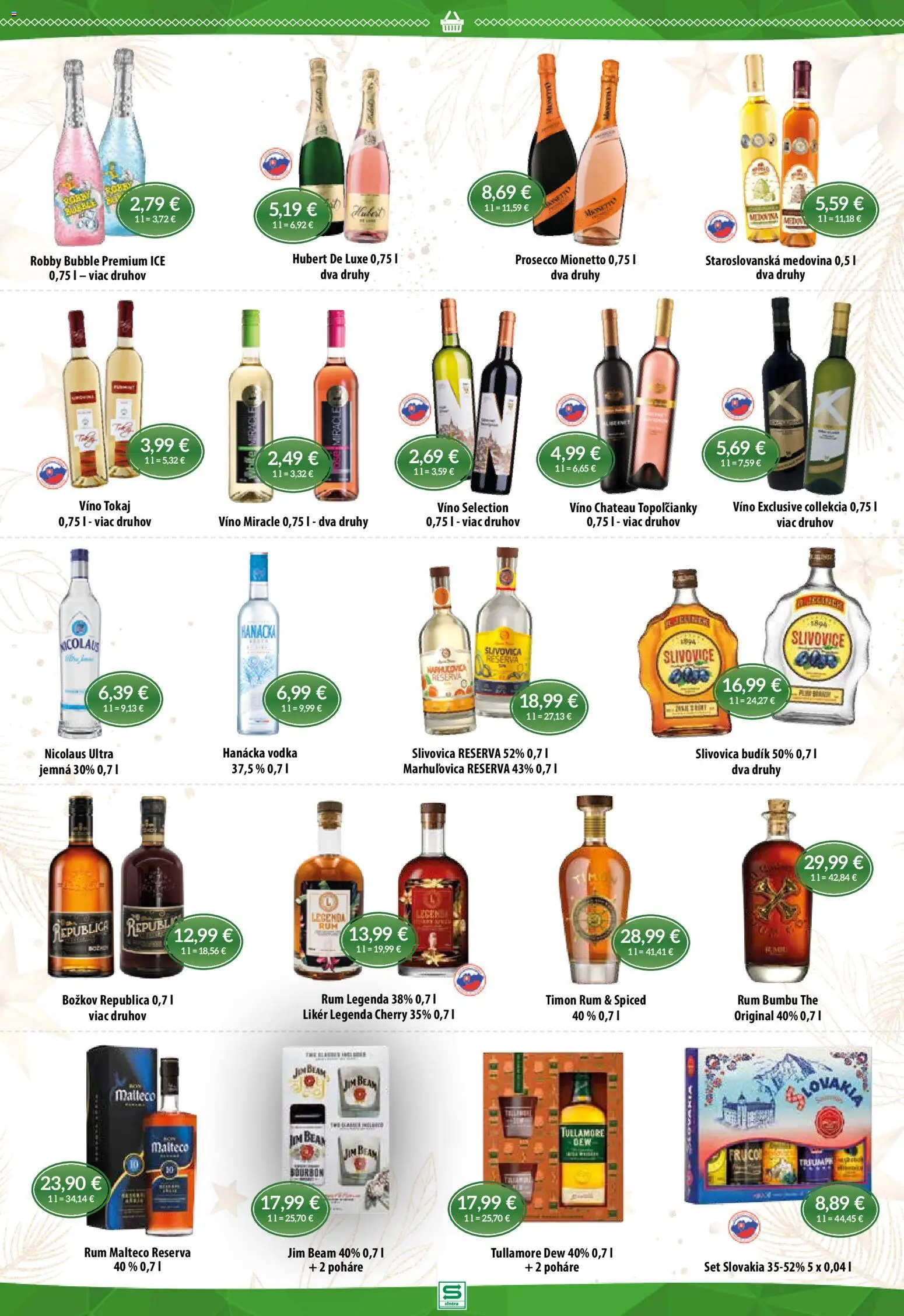 Nové Sintra akcie – leták je platný od 18.12.2025 | Strana: 9 | Produkty: Jim Beam, Víno, Božkov, Rum