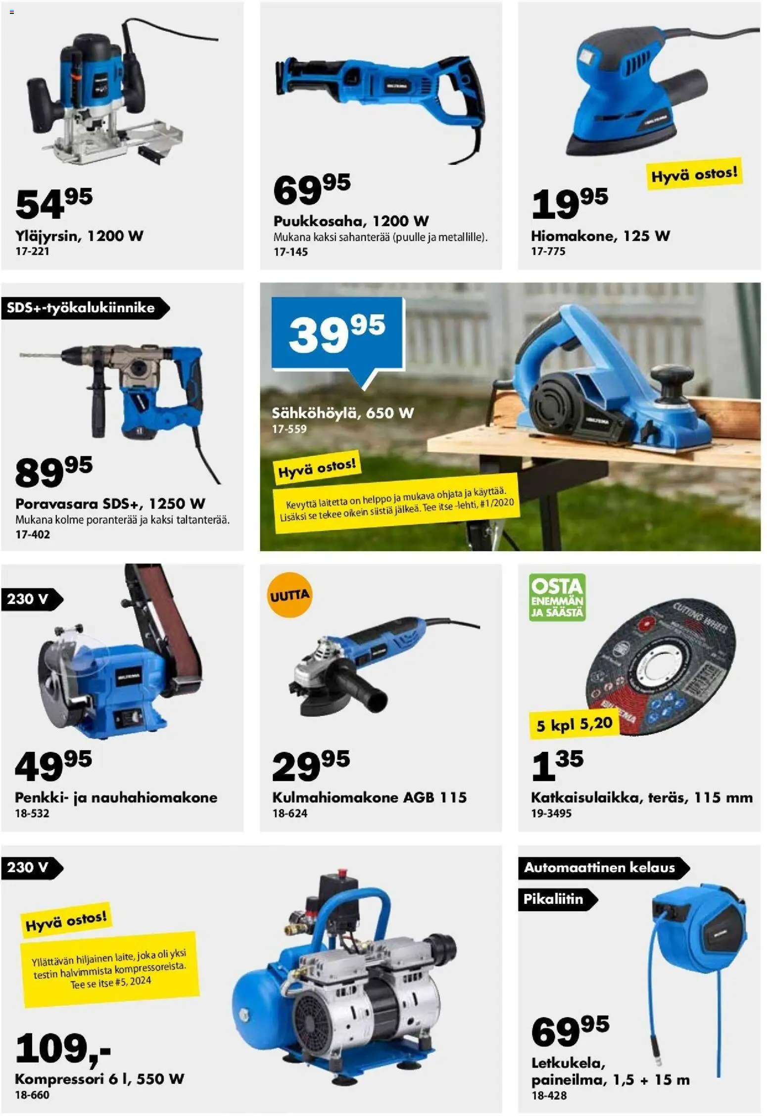 Biltema tarjoukset – voimassa 01.04.2026 alkaen | Sivu: 11 | Tuotteet: Kompressori, Penkki, Tee