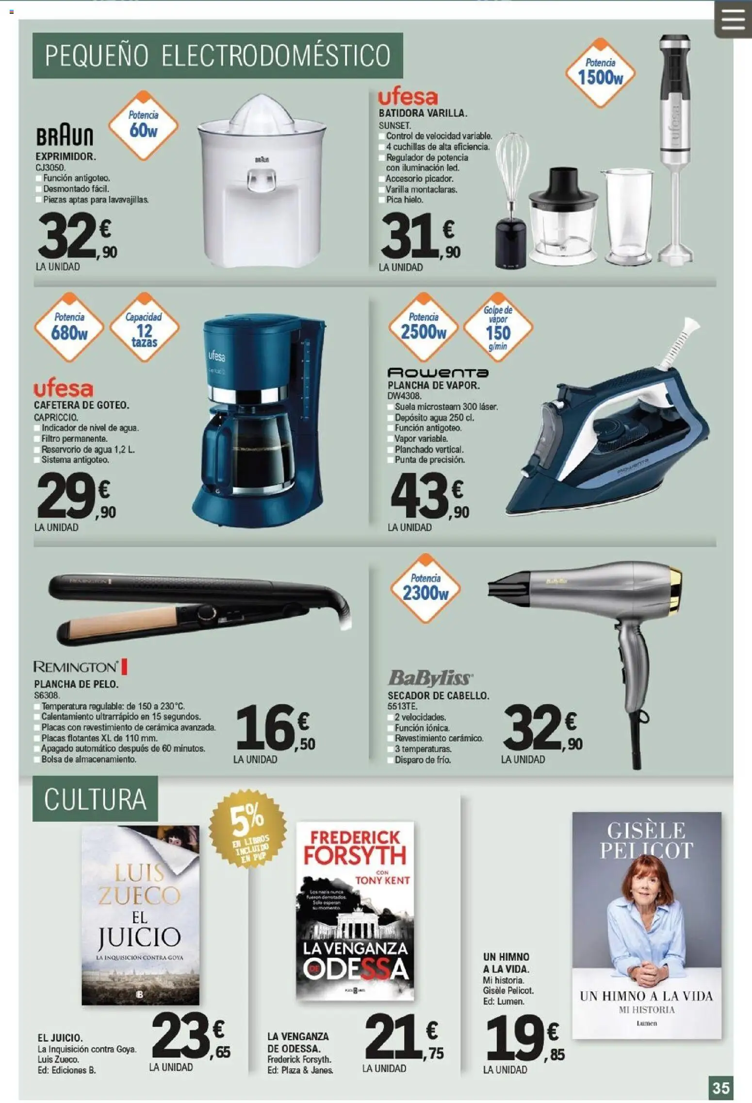 E.Leclerc folleto │ válido desde el 25.02.2026 | Página: 35 | Productos: Bolsa, Cafetera, Plancha, Galette de chaise