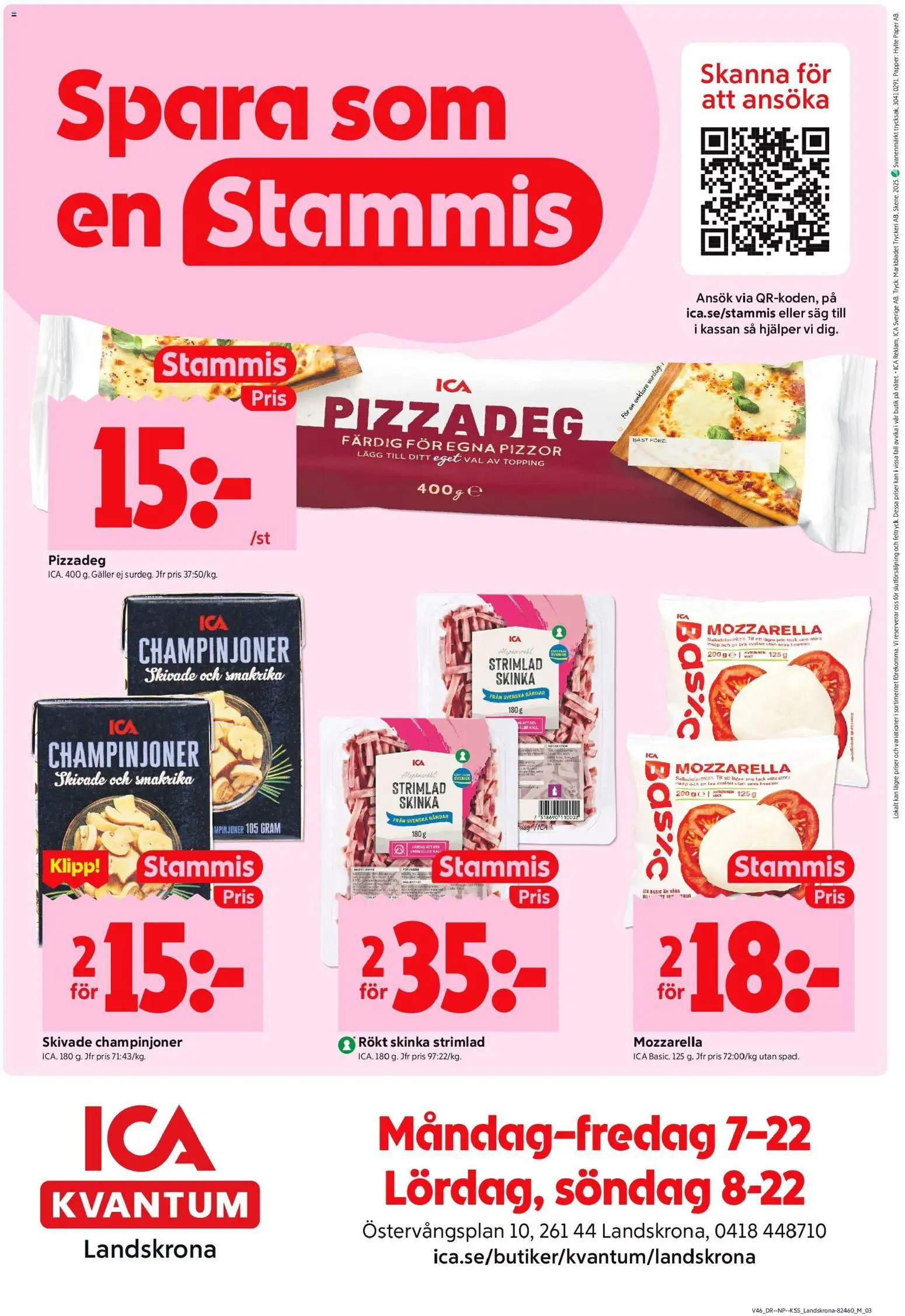 ICA Kvantum reklamblad aktuell från 10.11.2025 | Sida: 8 | Produkter: Såg, Galler, Skinka, Champinjoner