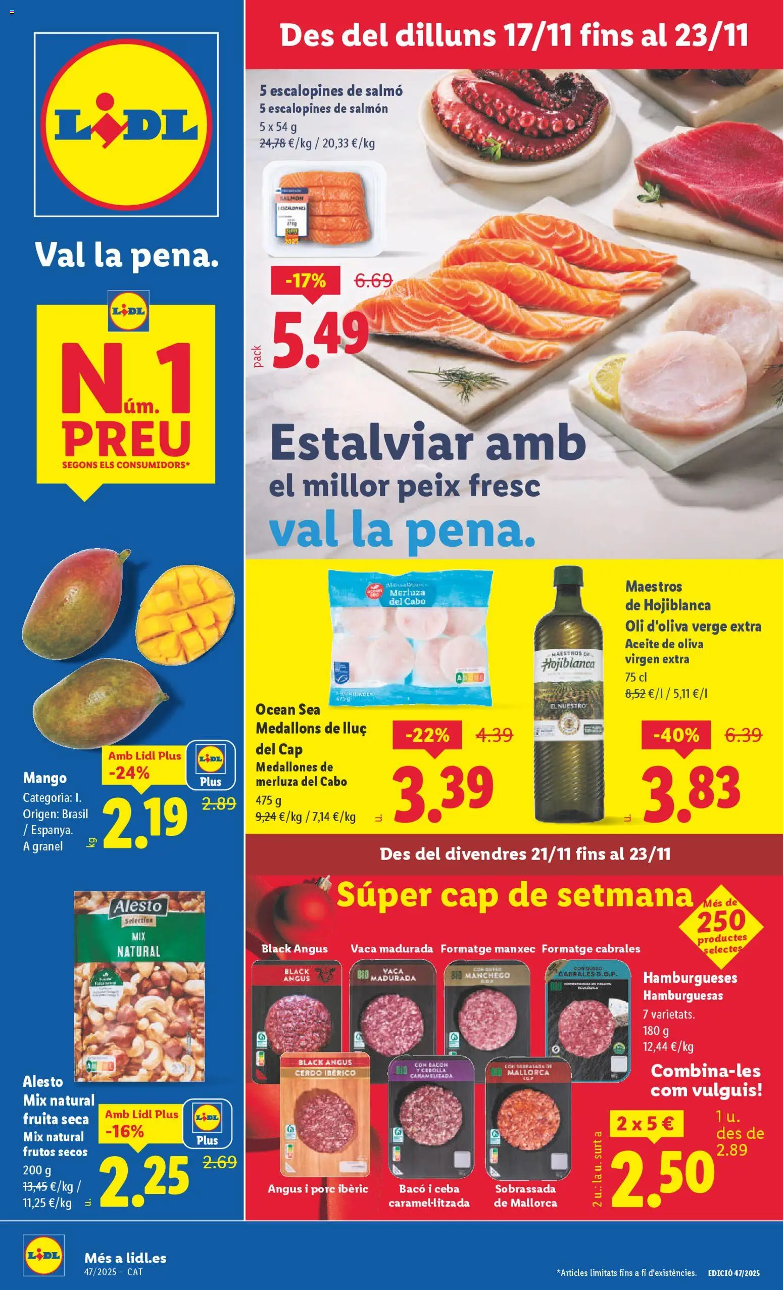Lidl folleto │ válido desde el 17.11.2025 | Página: 1 | Productos: Cerdo, Frutos secos, Aceite de oliva, Ρούτερ