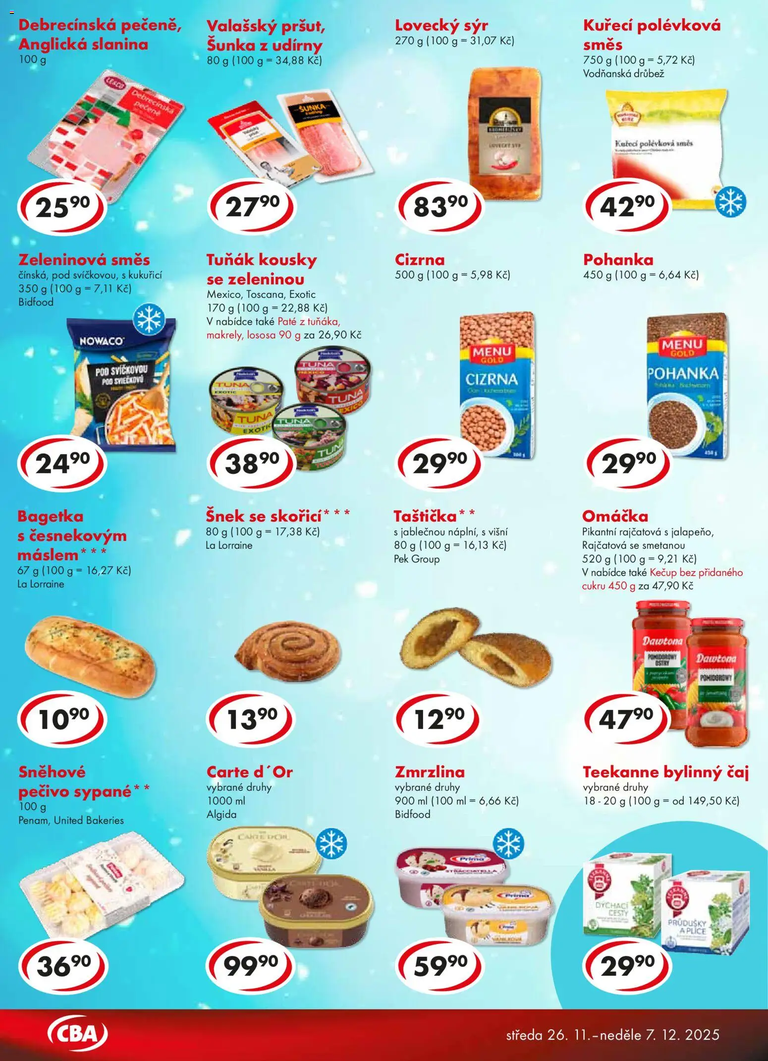 CBA leták od 26.11.2025 | Strana: 4 | Produkty: Šunka, Kečup, Pohanka, Slanina