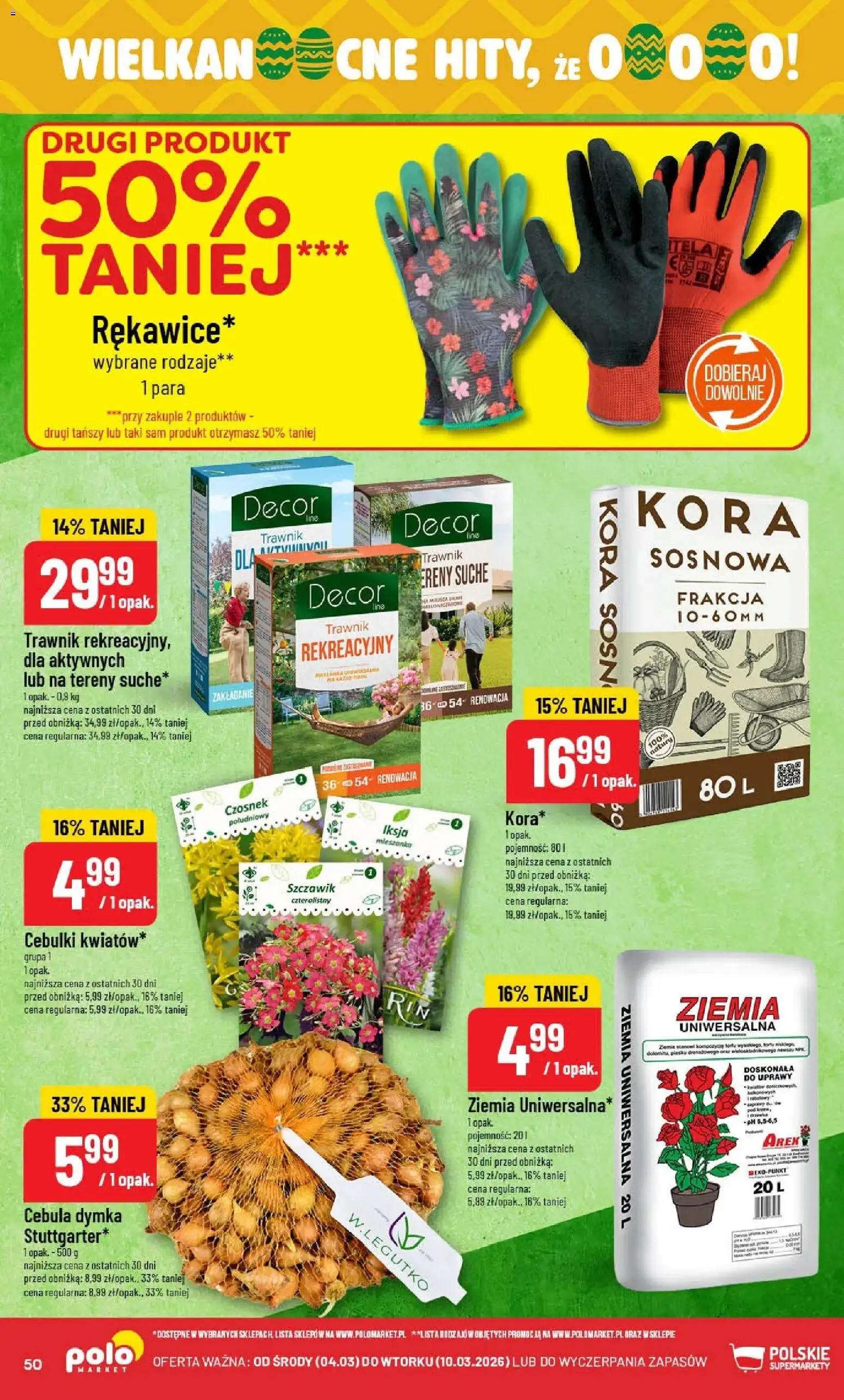 POLOmarket gazetka od 04.03.2026 | Strona: 50 | Produkty: Czosnek, Ziemia uniwersalna, Ziemia