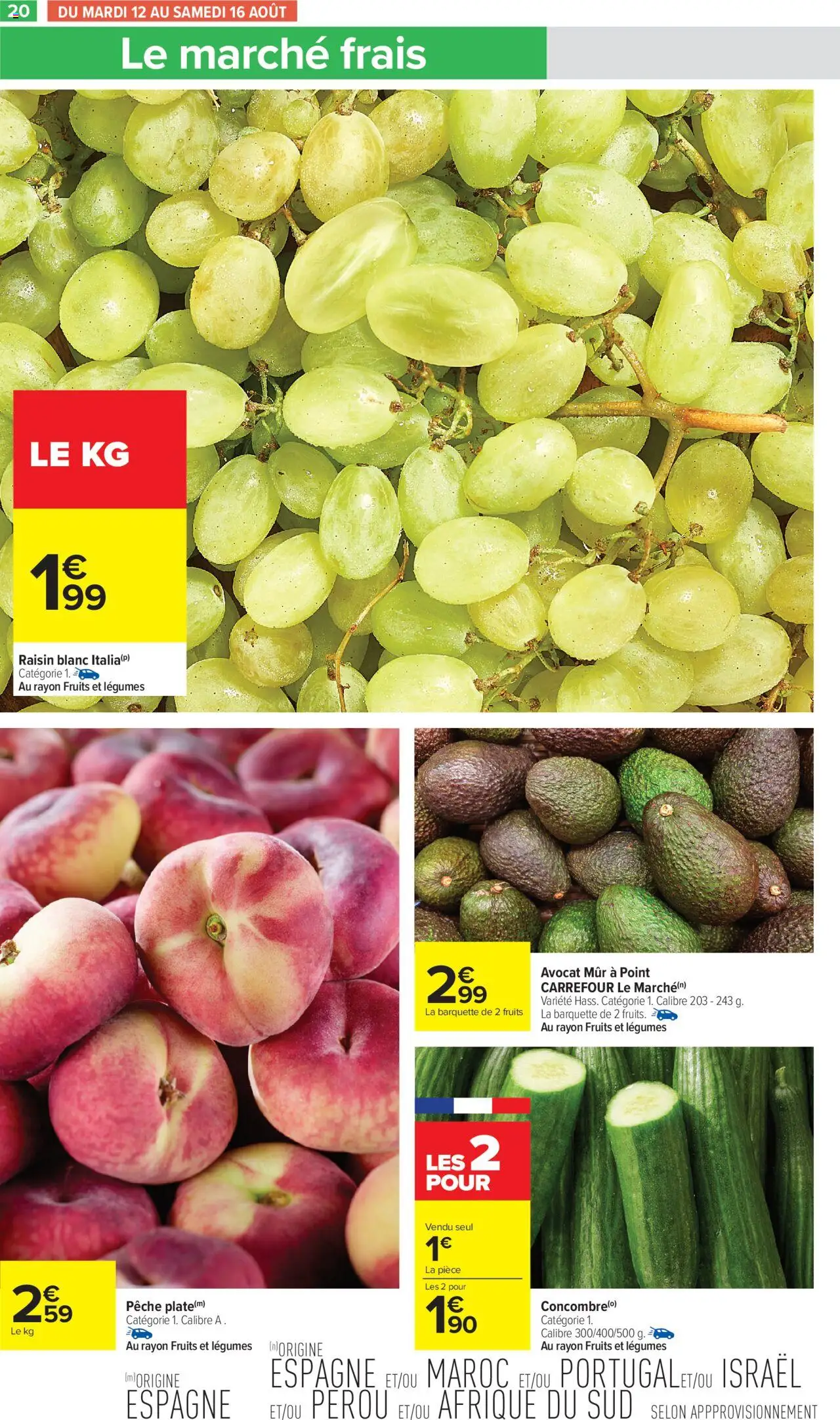  | Page: 22 | Produits: Avocat, Pêche, Raisin