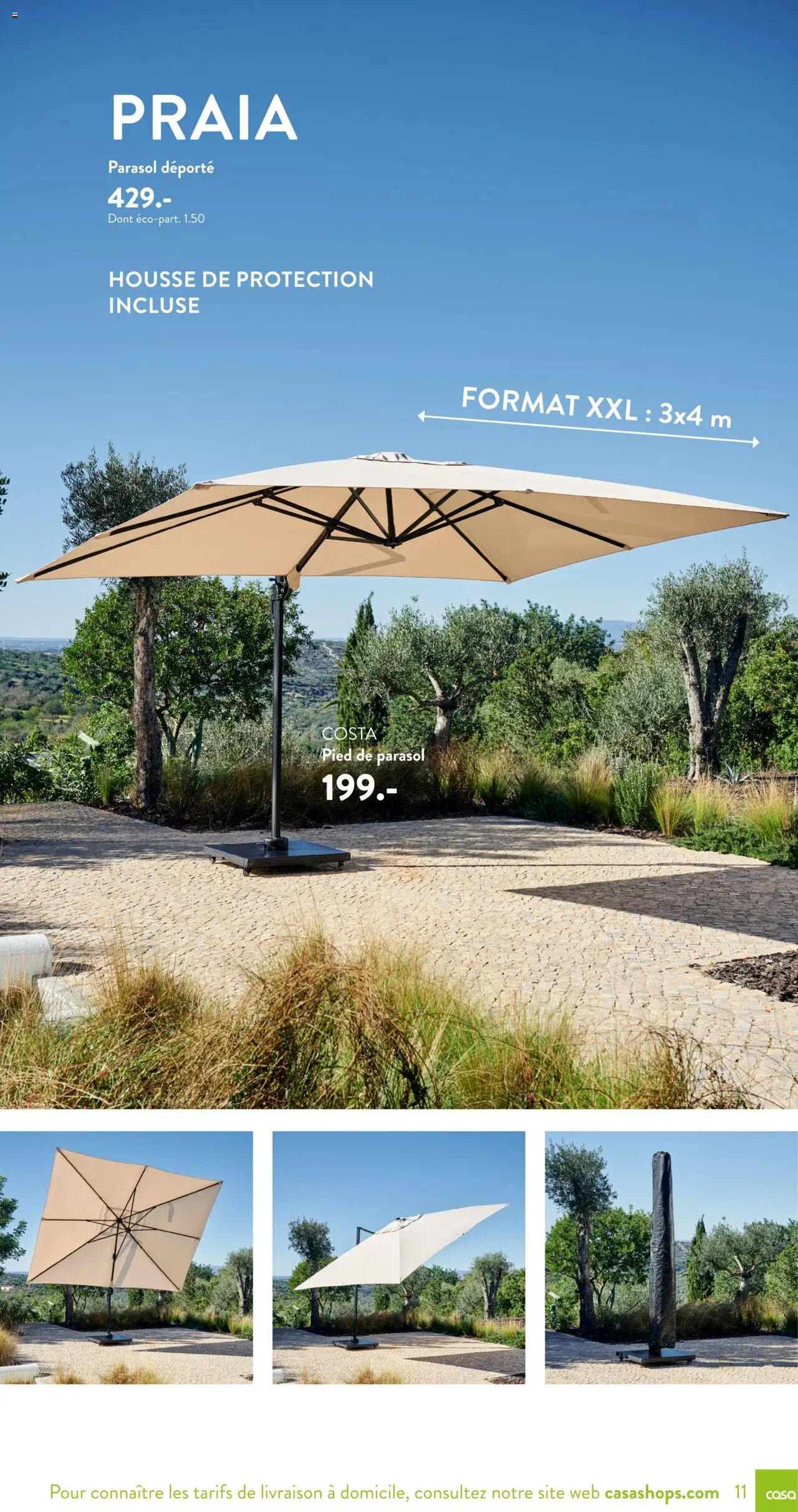  | Page: 11 | Produits: Parasol déporté, Parasol, Pied de parasol