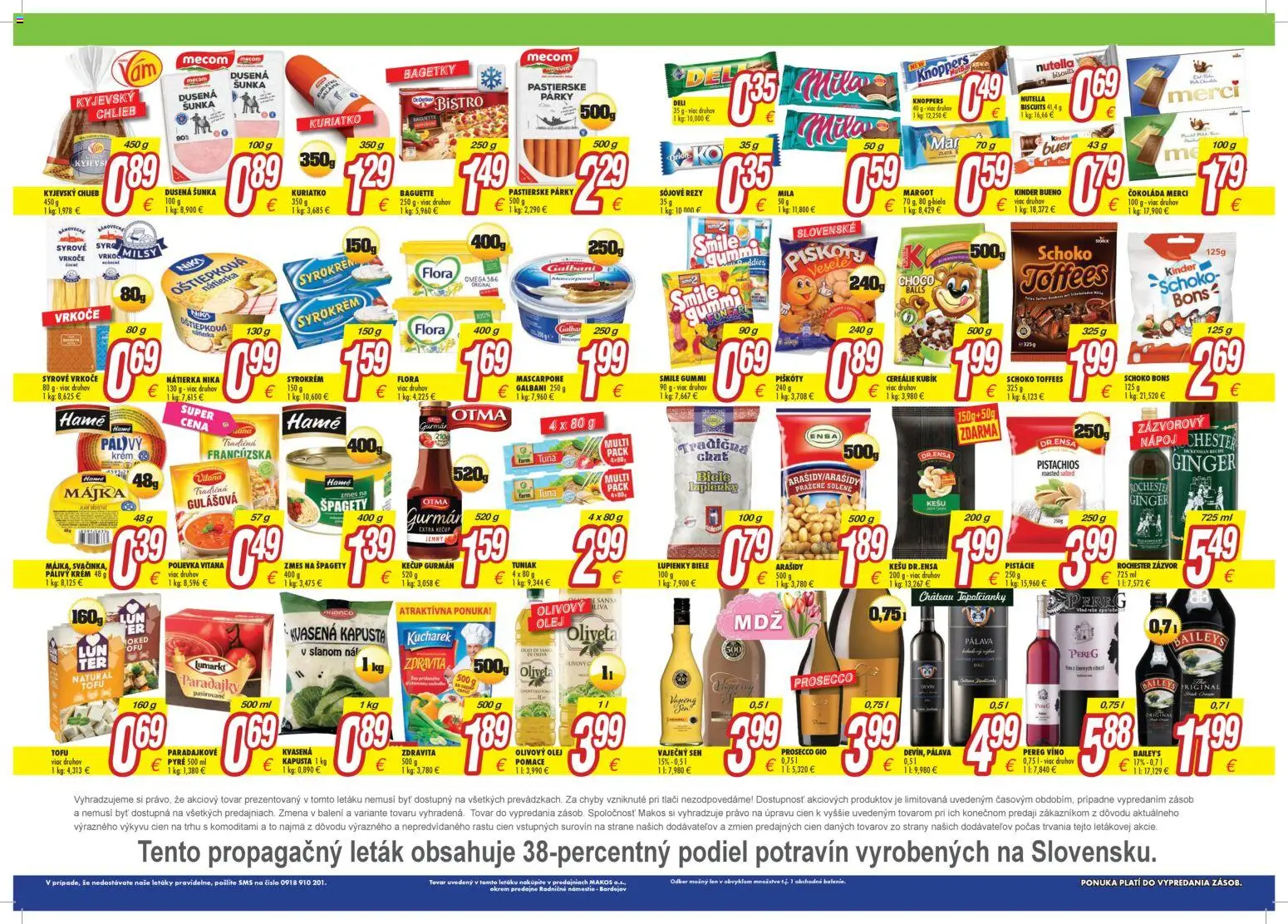 Nové Makos akcie – leták je platný od 02.03.2026 | Strana: 2 | Produkty: Tuniak, Merci, Cereálie, Nutella