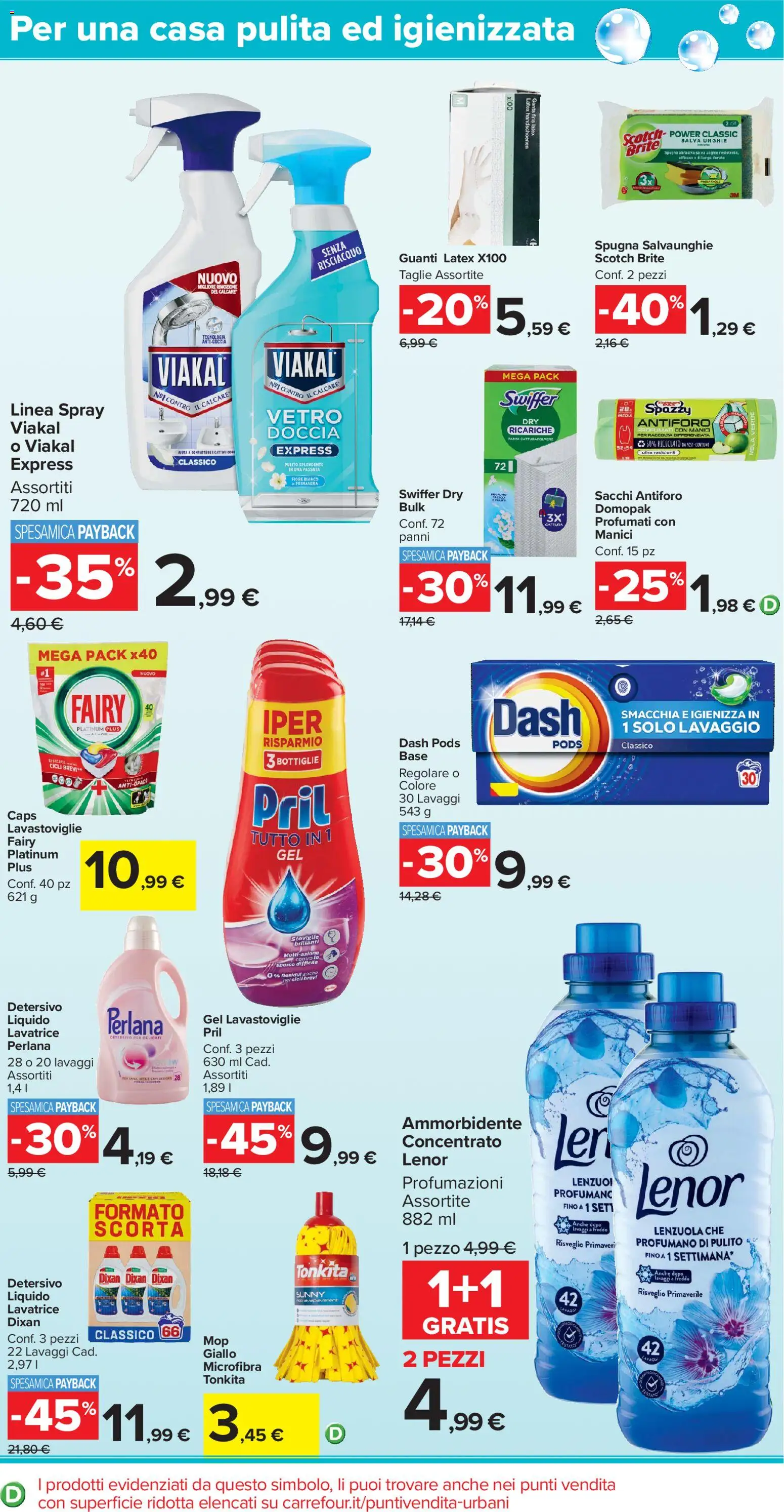 Volantino Carrefour del 17.11.2025 | Pagina: 19 | Prodotti: Spugna, Ammorbidente, Guanti, Lavastoviglie