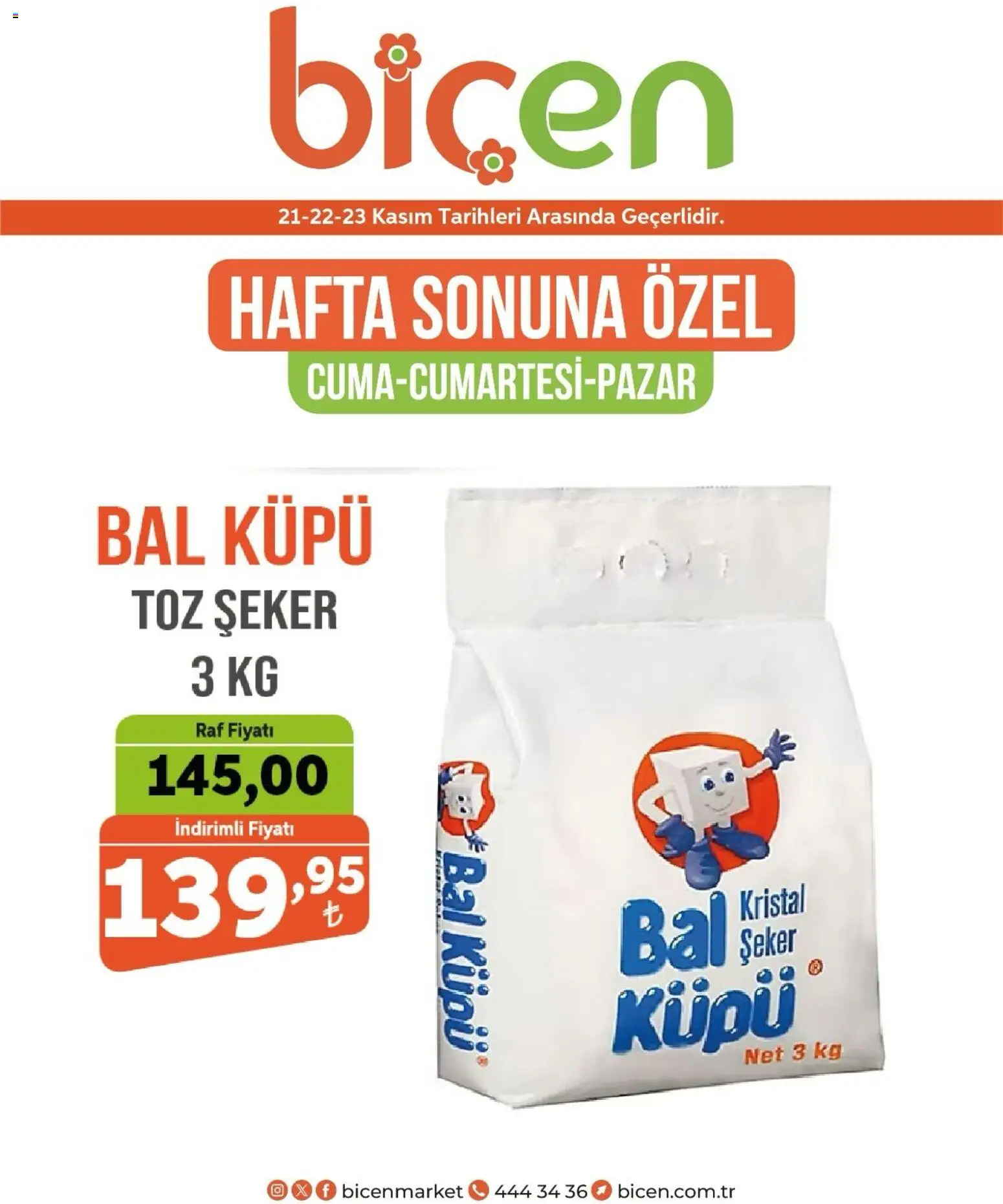 Biçen Market Hafta Sonu Fırsatları - 21.11.2025 tarihinden itibaren geçerlidir | Sayfa: 8 | Ürünler: Raf, Şeker, Toz şeker