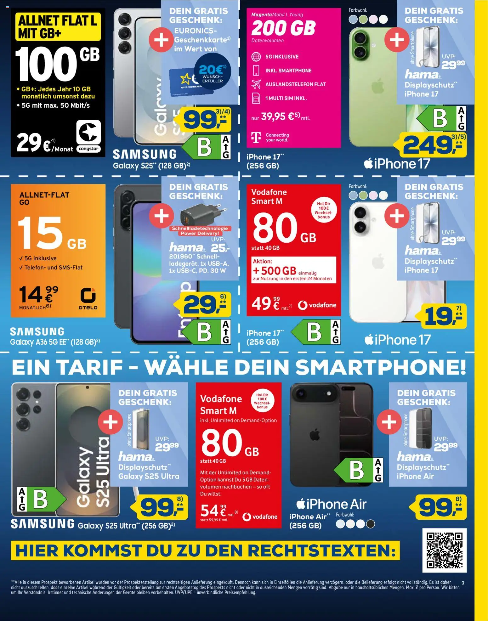 Euronics Prospekt 	 – gültig ab 14.02.2026 | Seite: 3 | Produkte: Samsung, Iphone, Telefon, Smartphone