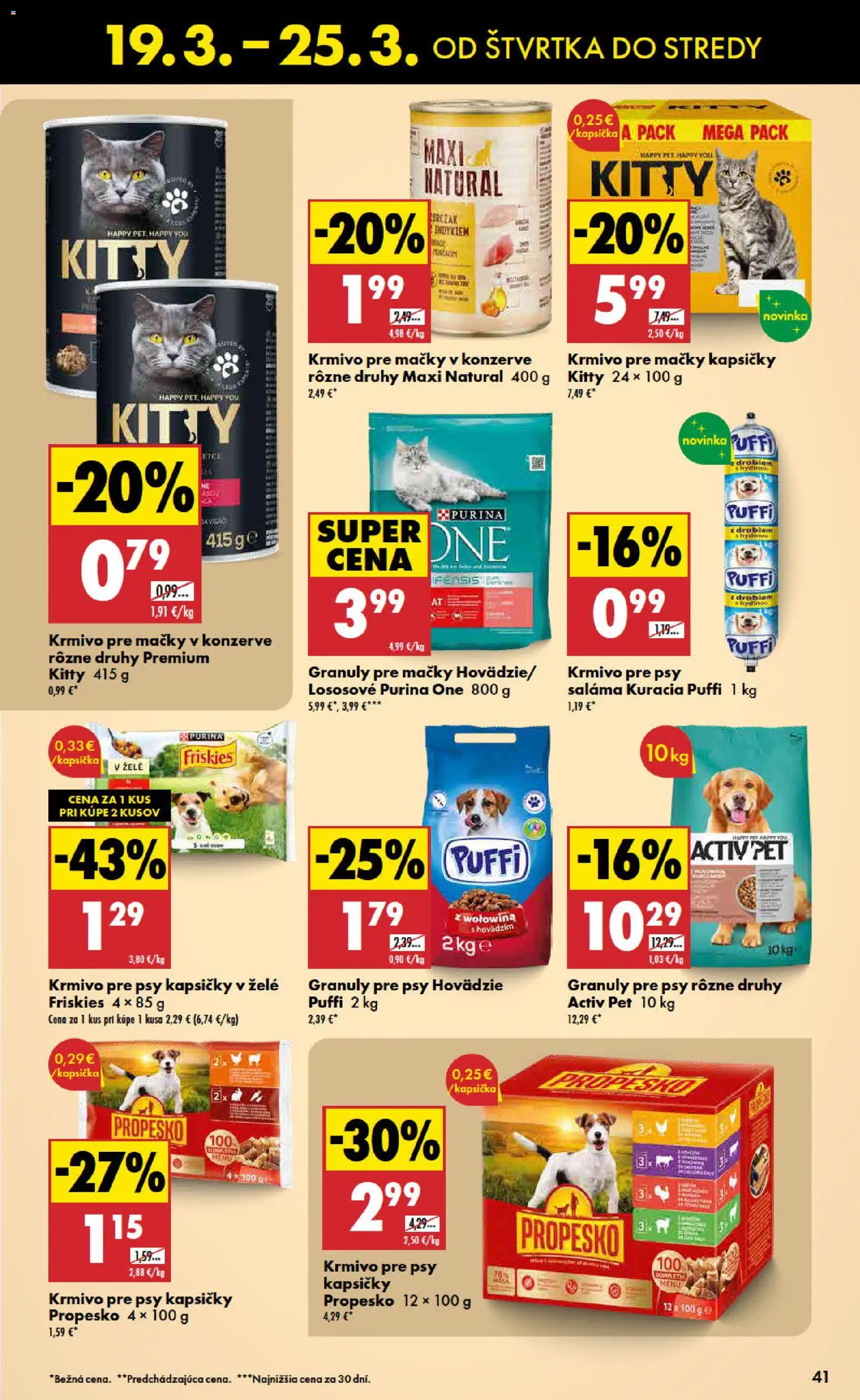 Nové Biedronka akcie – leták je platný od 19.03.2026 | Strana: 41 | Produkty: Saláma, Friskies