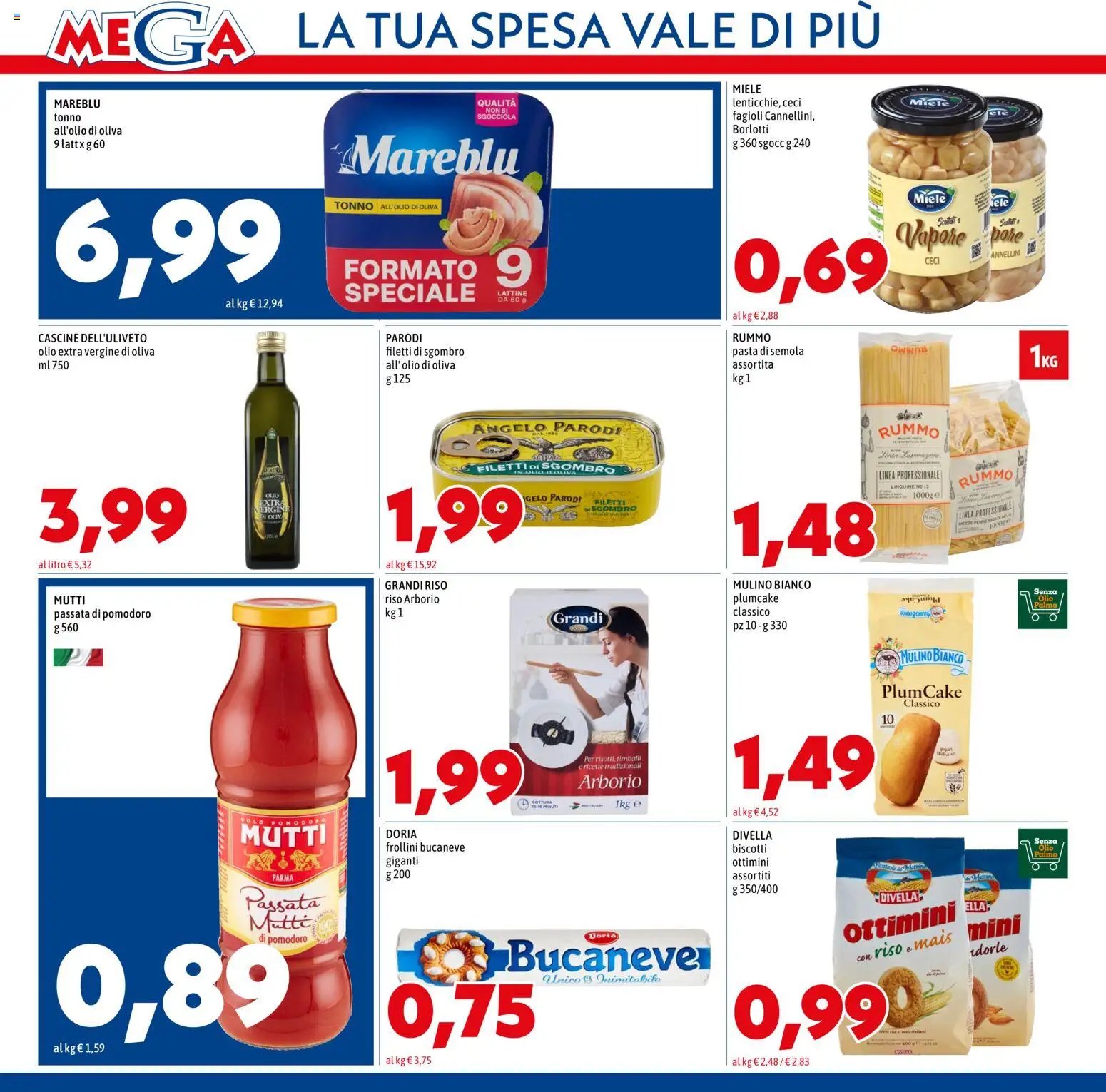 Volantino Mega del 12.03.2026 | Pagina: 8 | Prodotti: Fagioli, Mutti, Frollini, Sgombro