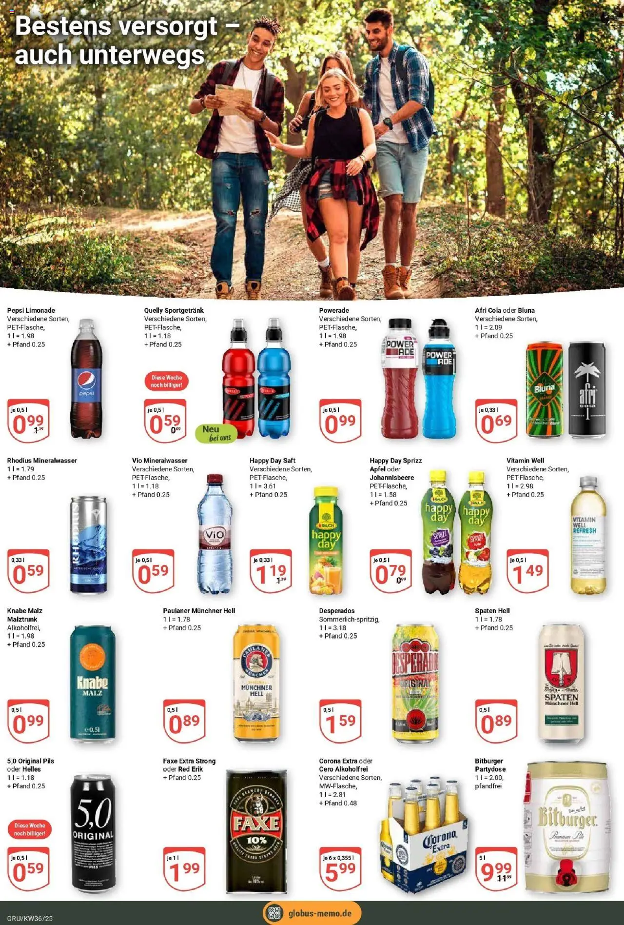 Globus prospekt Grünstadt	 – gültig ab 01.09.2025 | Seite: 20 | Produkte: Äpfel, Powerade, Pepsi, Saft