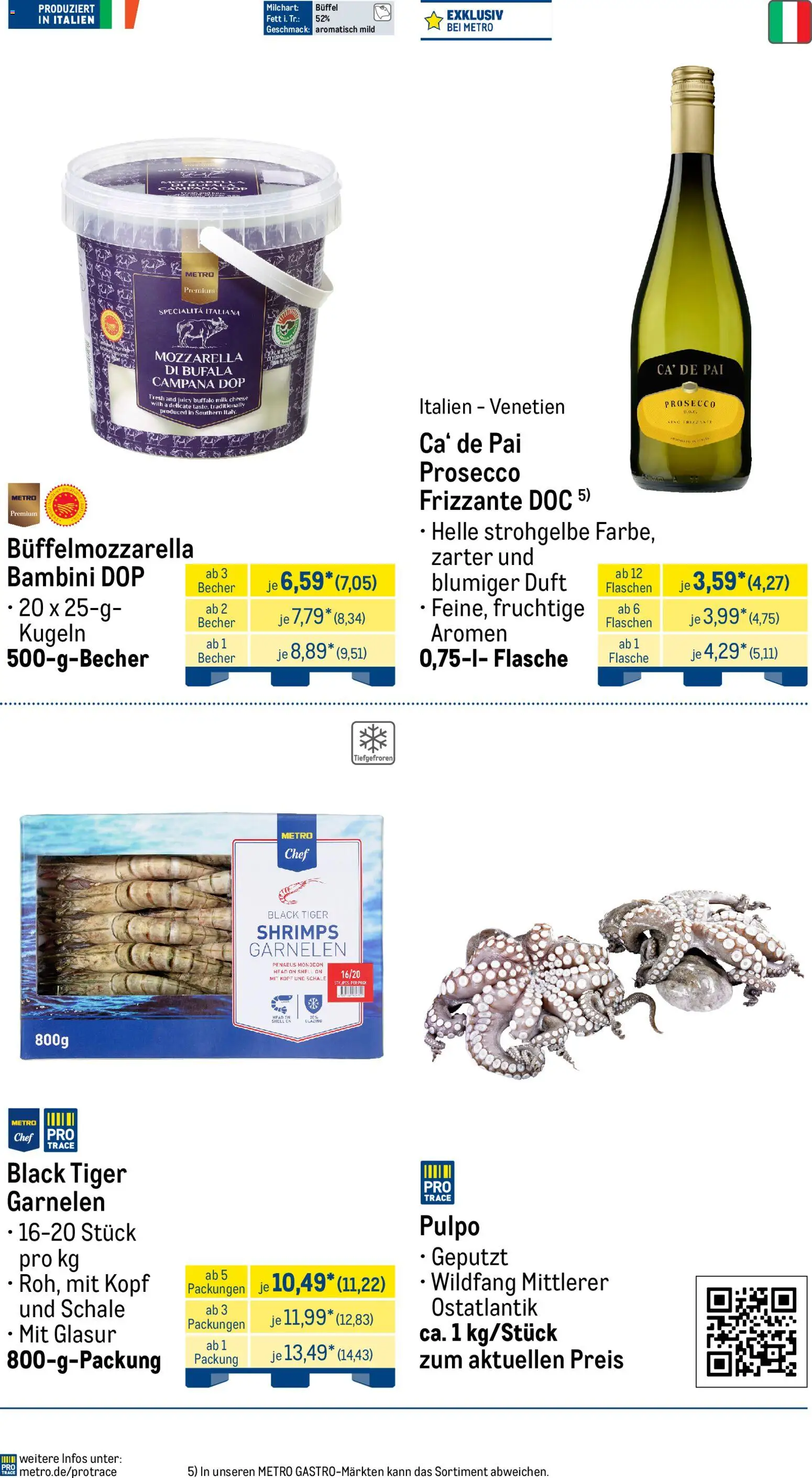 Metro Monats-Menü – gültig ab 01.05.2026 | Seite: 15 | Produkte: Mozzarella, Duft, Garnelen, Tiger garnelen