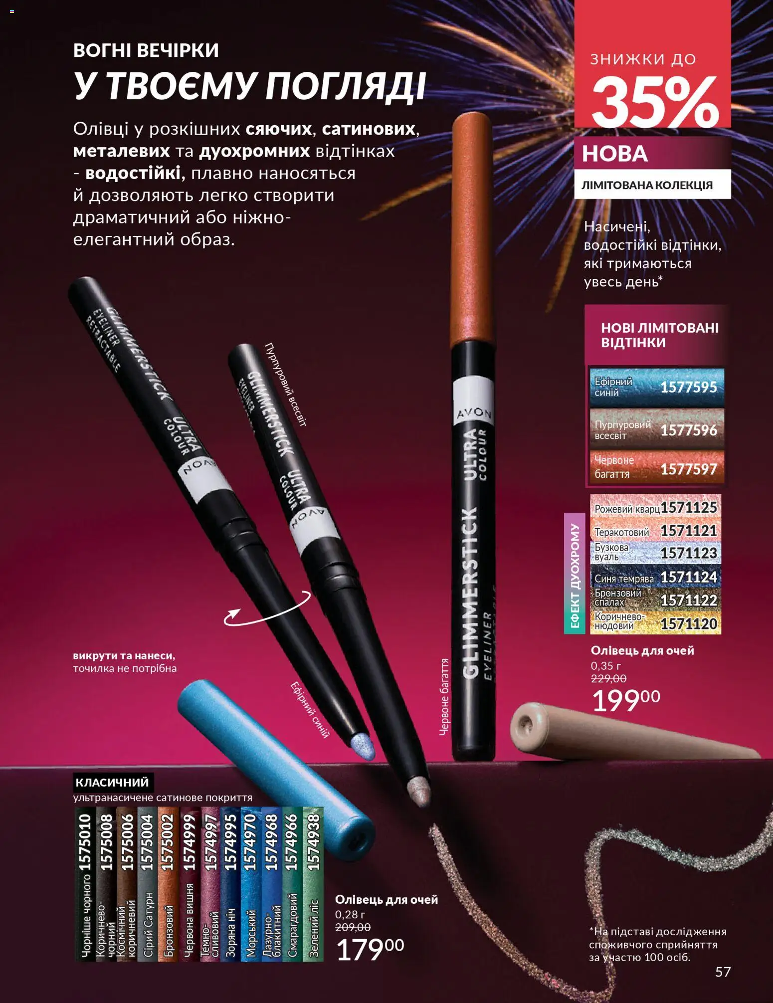 AVON Kаталог - дійснийкції з 01.12.2025 | Сторінка: 57 | Товари: Олівець для очей, Спалах, Олівці, Точилка