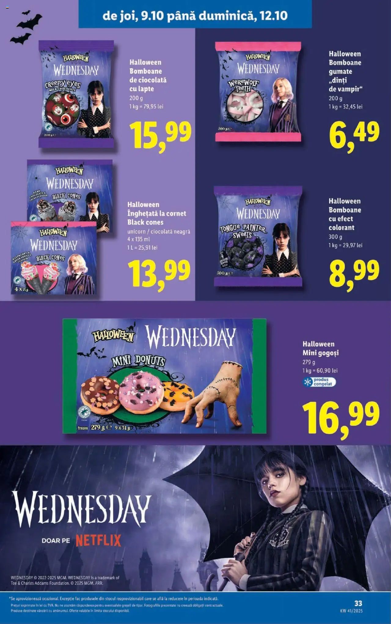 Noul catalog Lidl – valabil de la 06.10.2025 | Pagină: 33 | Produse: Ciocolată, Bomboane, Gogoși, Înghețată
