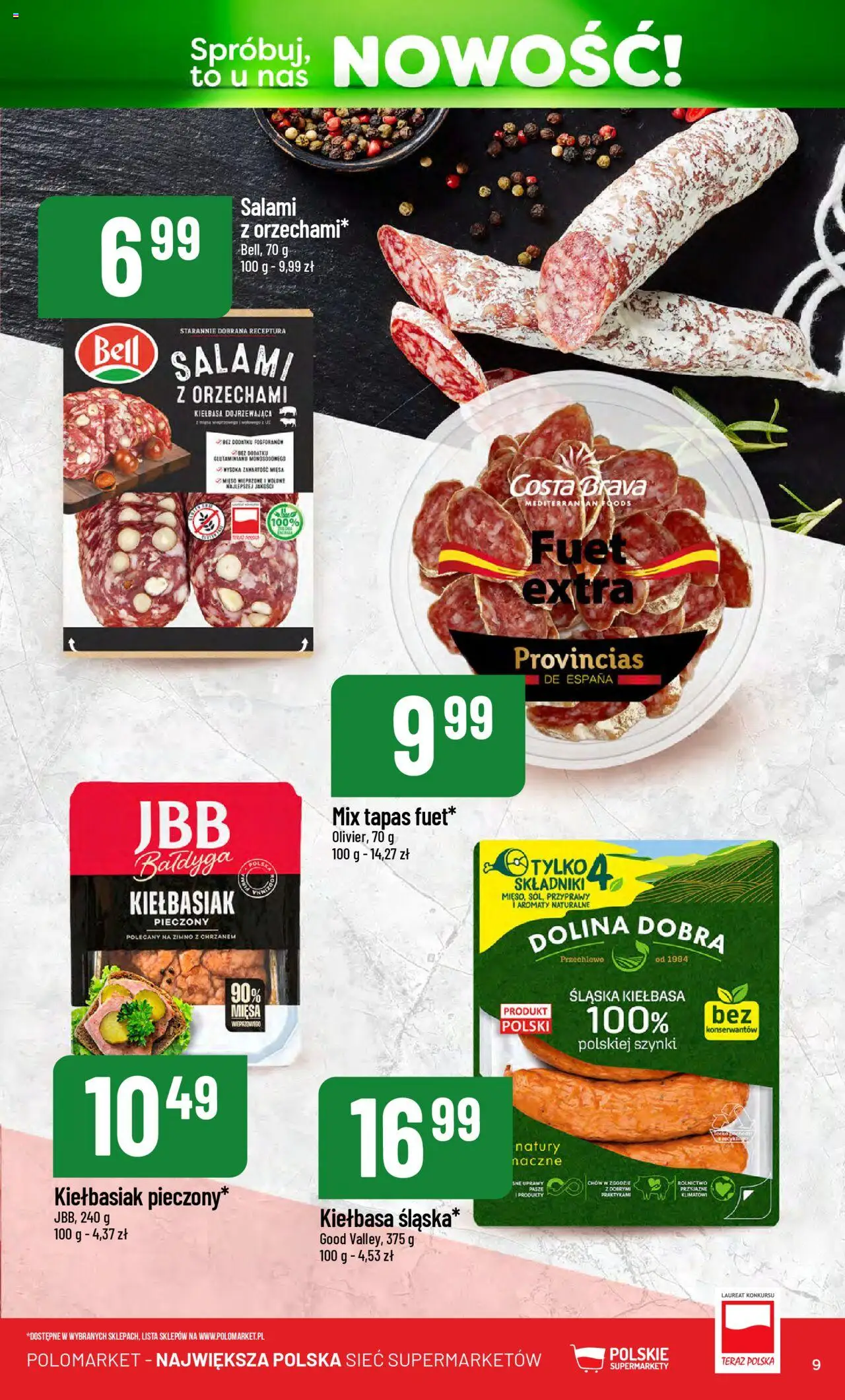 POLOmarket Gazetka - Nowości od 14.10.2025 | Strona: 9 | Produkty: Kiełbasa, Fuet, Salami, Przyprawy