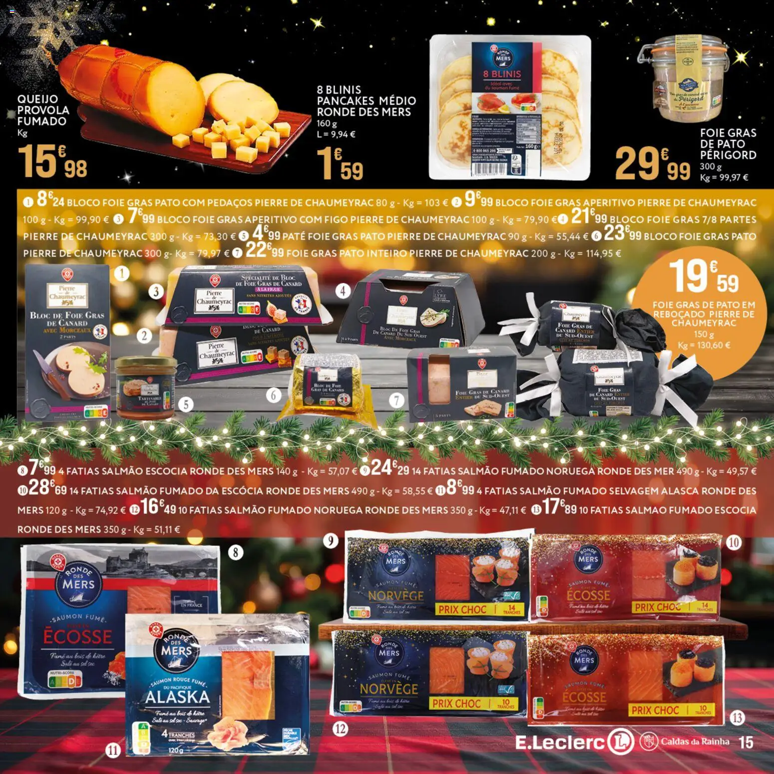 E.Leclerc - Folheto Gourmet Caldas da Rainha │ válido de 16.12.2025 | Página: 15 | Produtos: Sal, Salmão, Queijo
