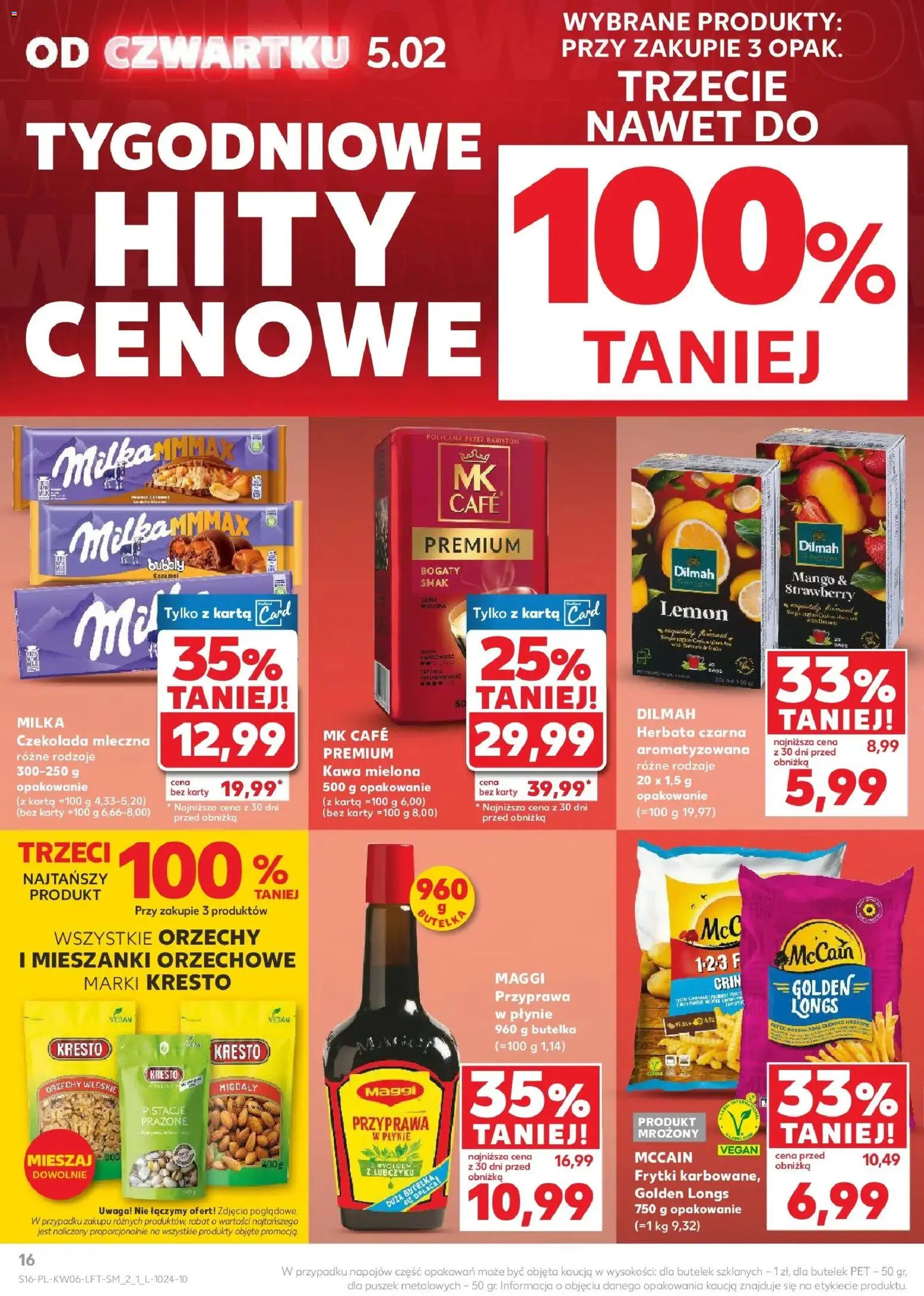 Kaufland gazetka od 05.02.2026 | Strona: 16 | Produkty: Mango, Czekolada mleczna, Orzechy włoskie, Herbata