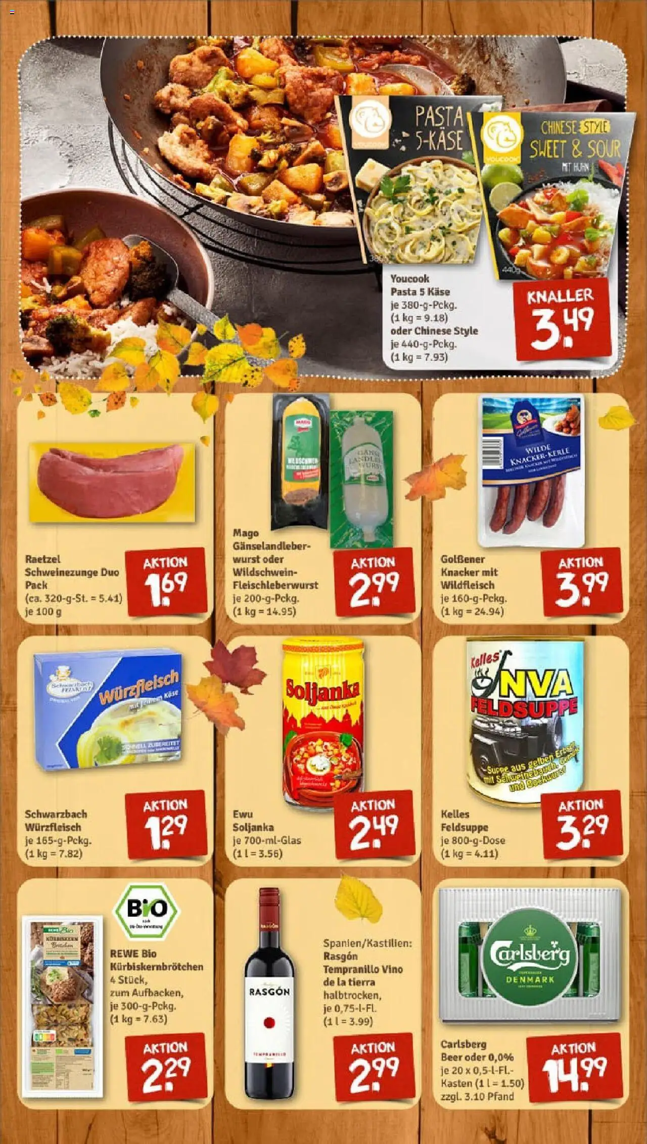 Rewe prospekt Welzow	 – gültig ab 13.10.2025 | Seite: 10 | Produkte: Youcook, Carlsberg, Wurst, Erbsen