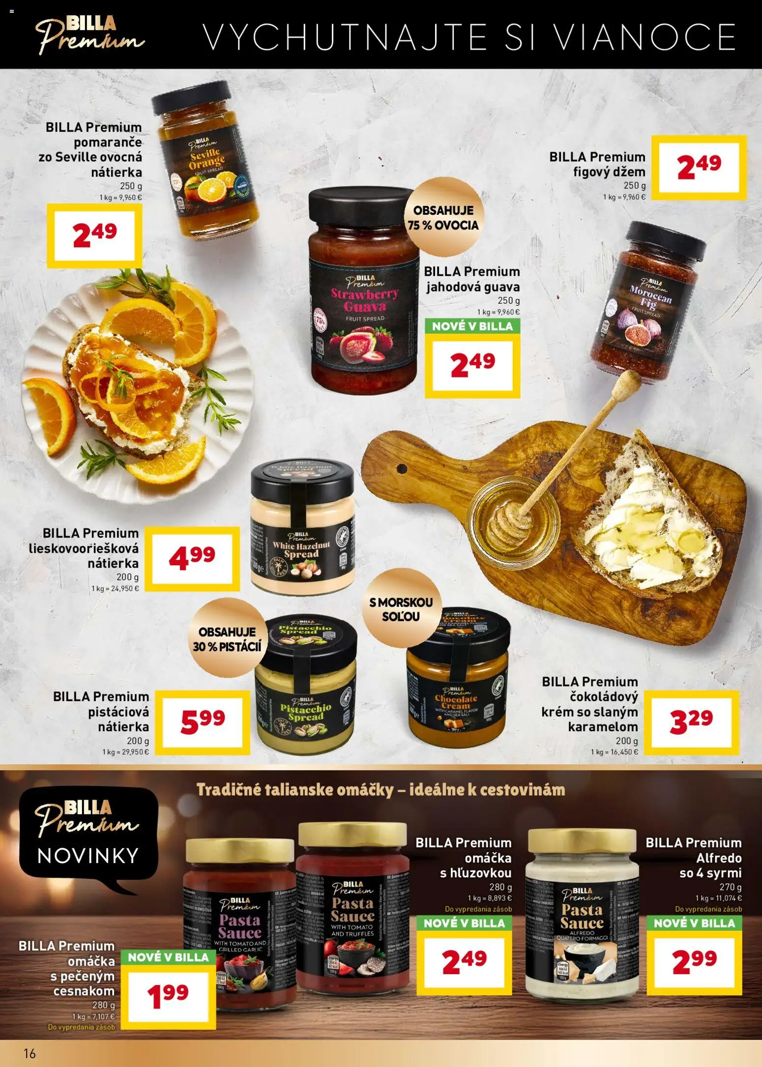 Nové Billa akcie – leták je platný od 29.10.2025 | Strana: 16 | Produkty: Pomaranče, Krém